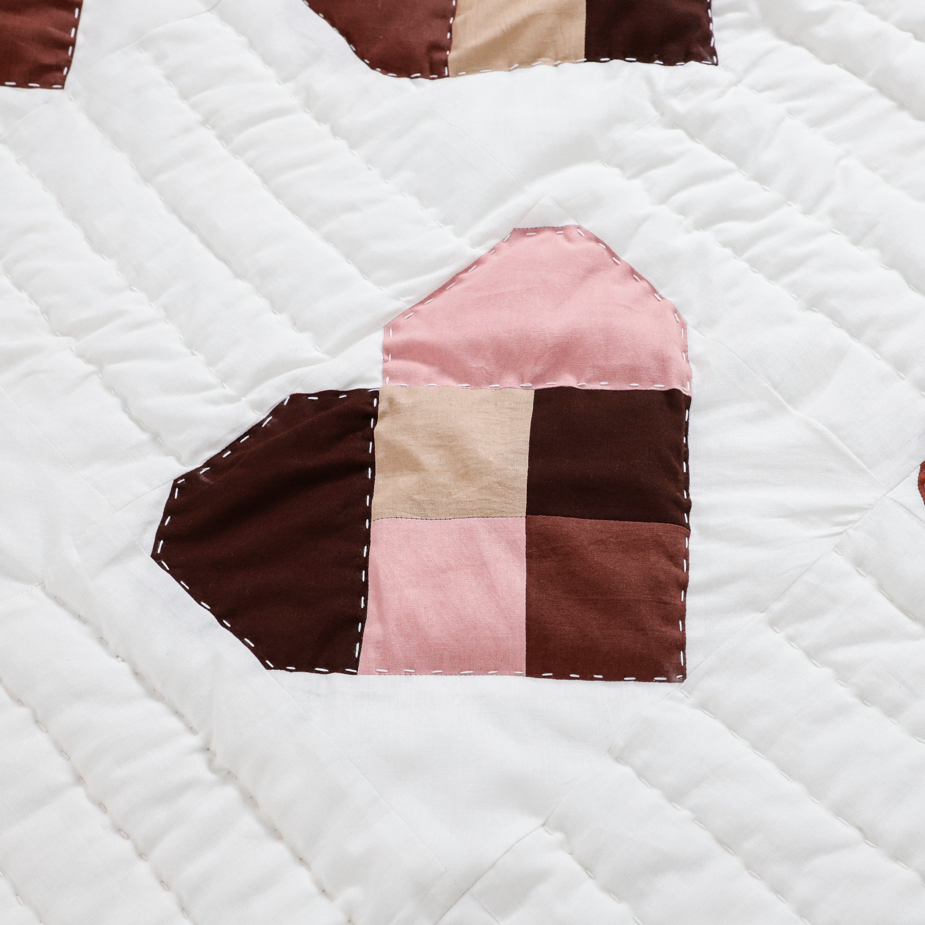 Handmade Cotton Heart Patch Quilt | Cozy Valentine’s Quilt
