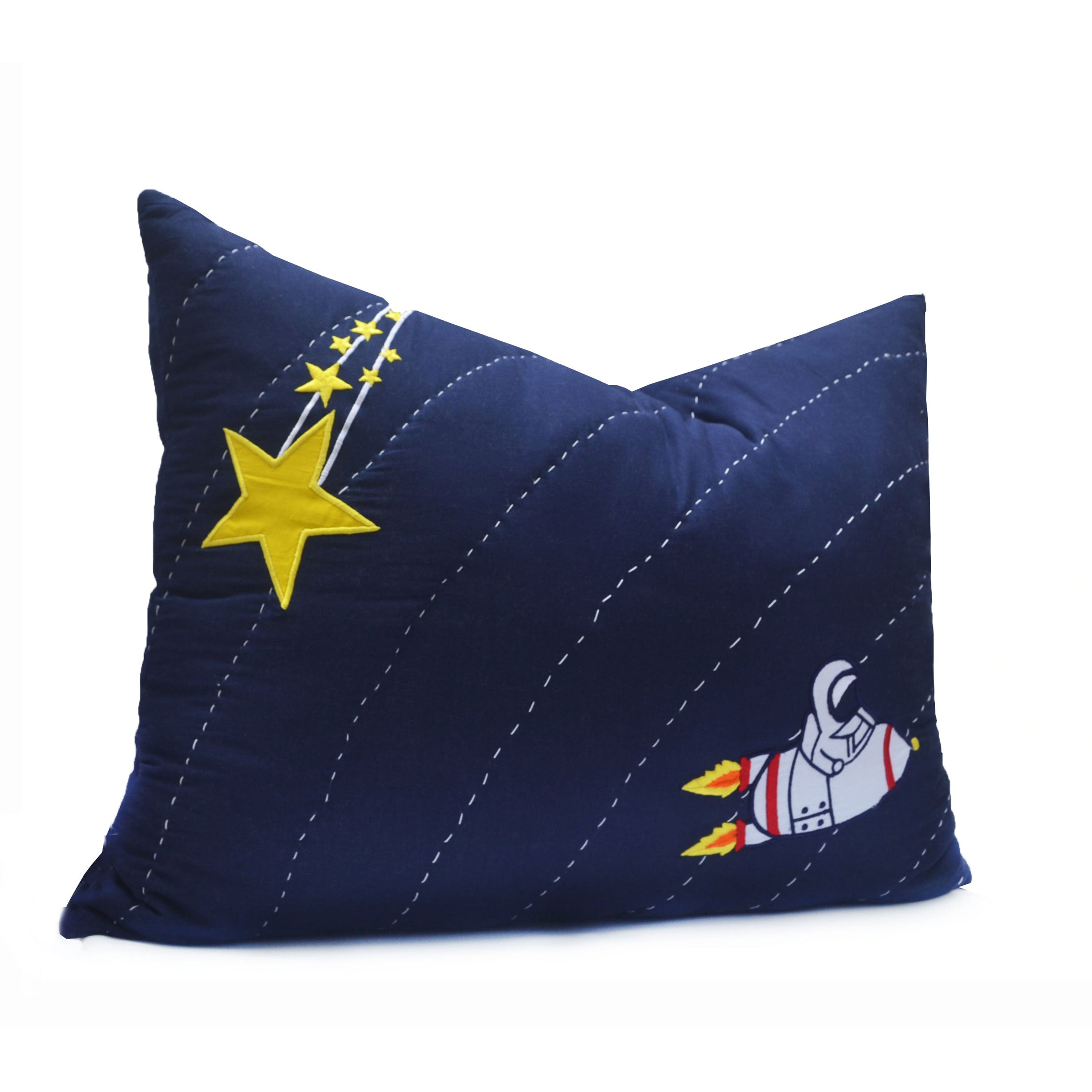 Space Throw Pillow Cover - Astronaut Design, Outer Space Theme for Kids' Room Décor