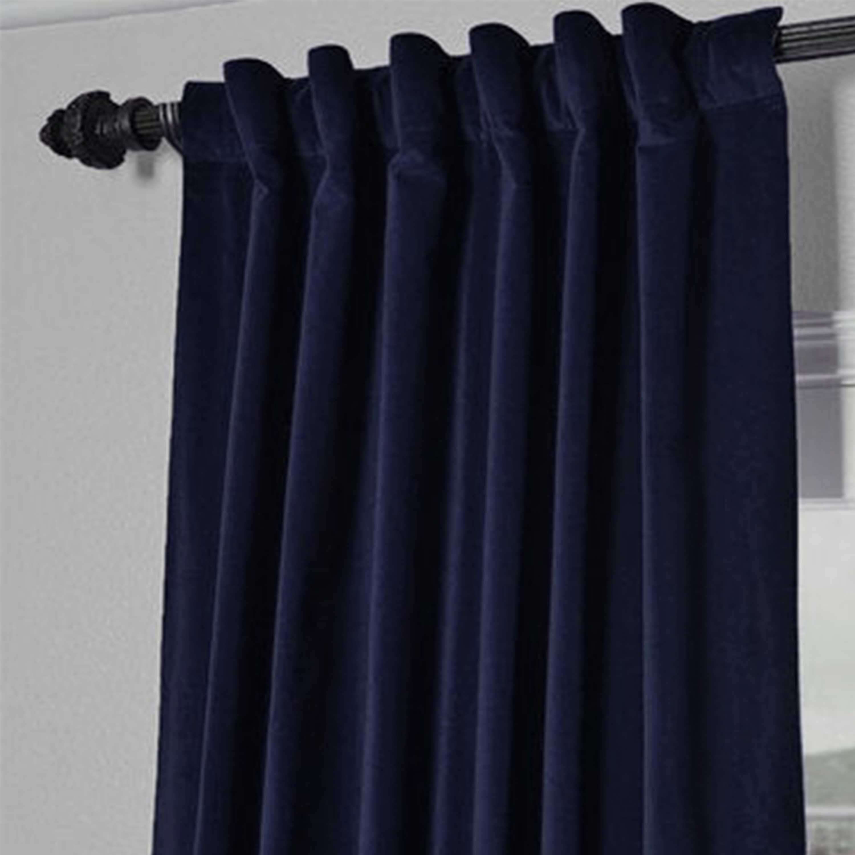 Gray Cotton Velvet Curtain