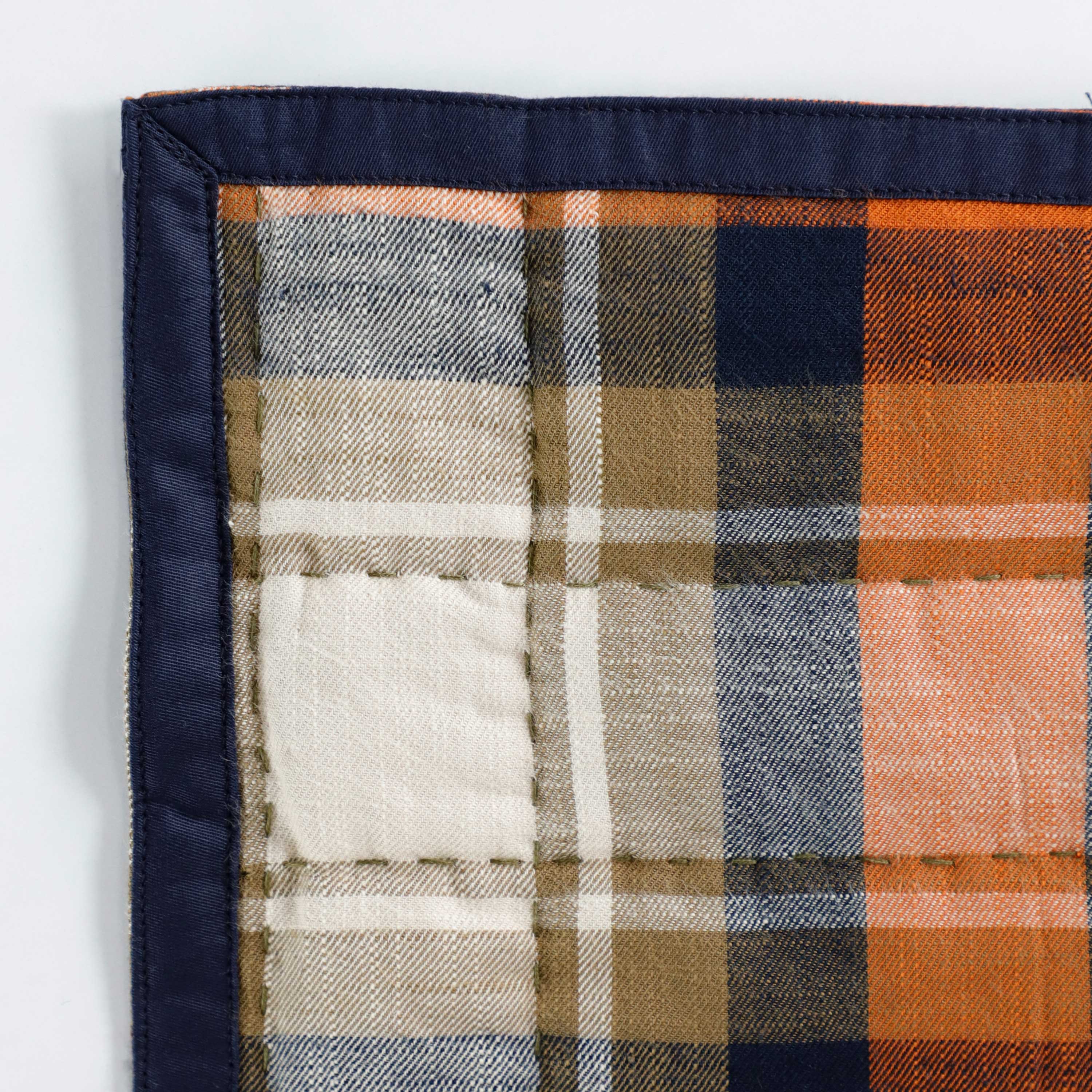 Plaid Reverie Reversible Cotton Quilt With Handmade Pick-stitch Quilting