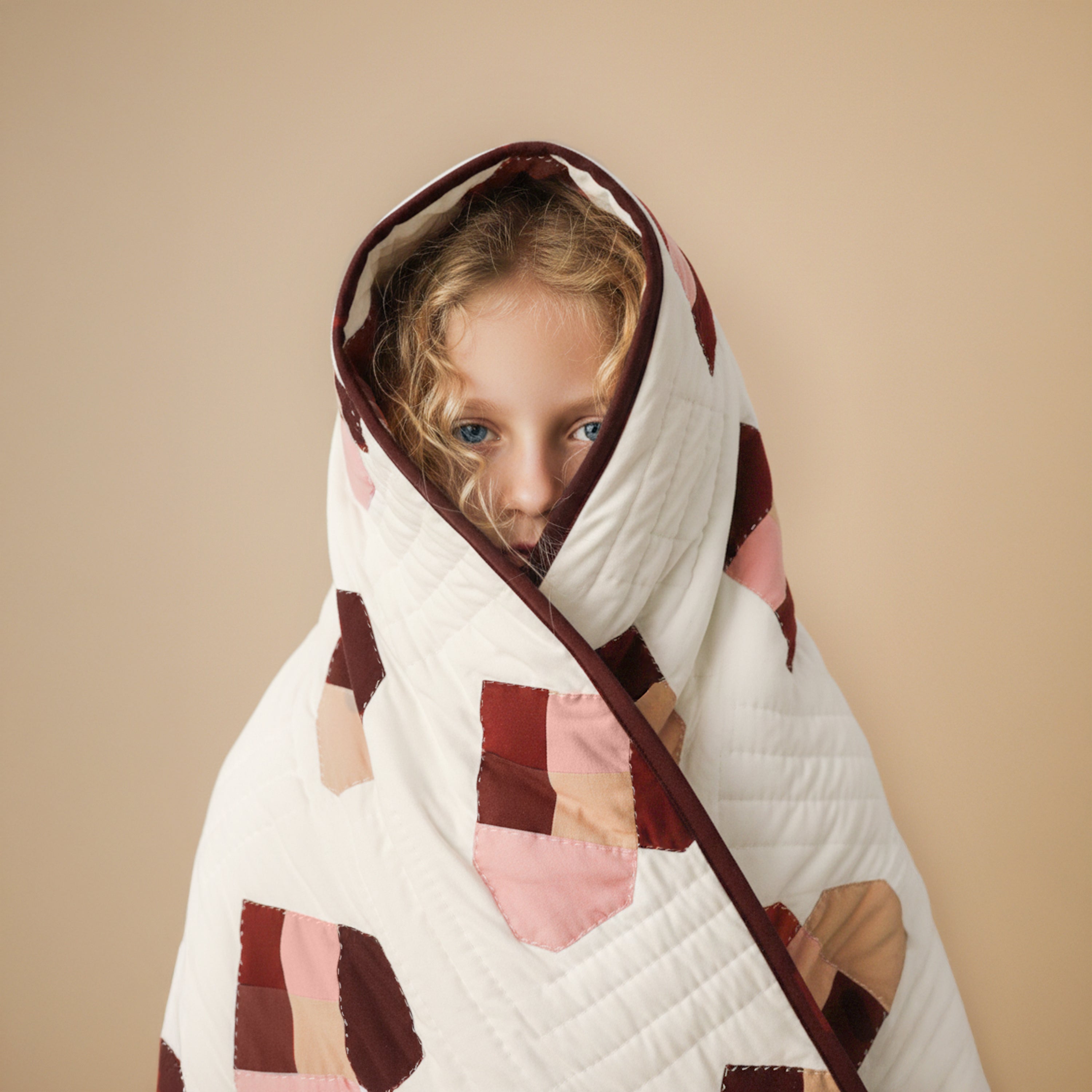 Handmade Cotton Heart Patch Quilt | Cozy Valentine’s Quilt