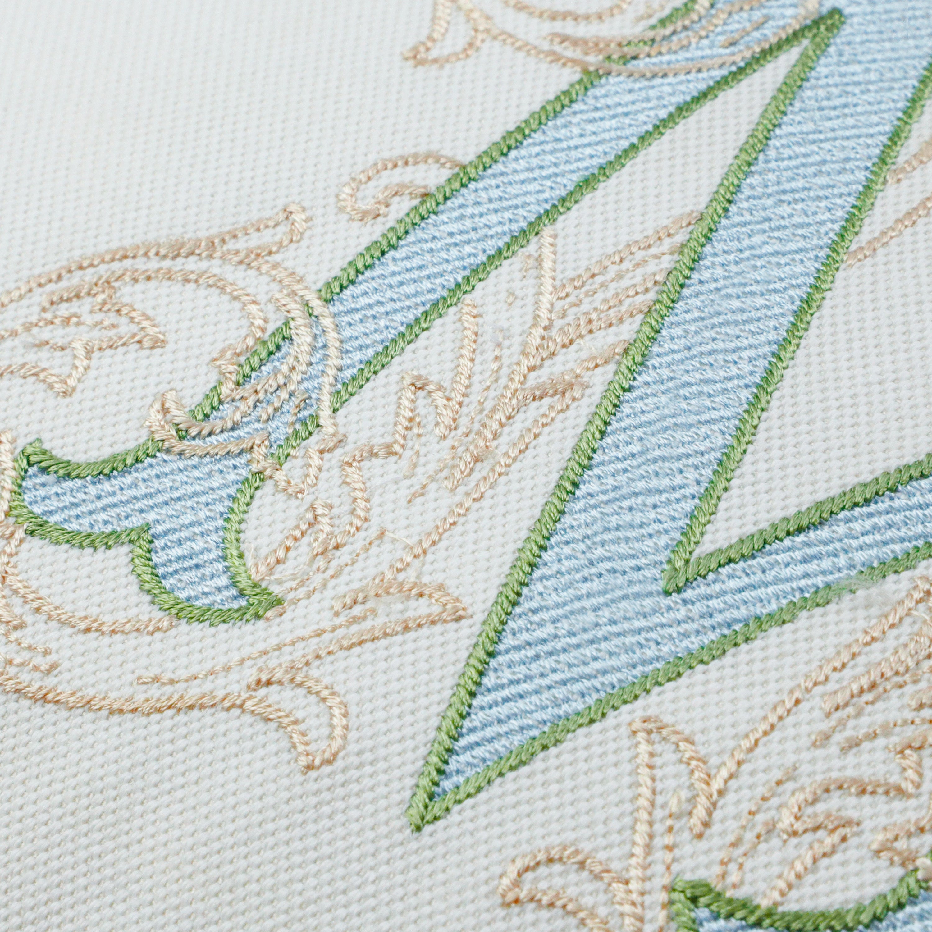 Vintage Embroidered Monogram Decorative Pillow Cover
