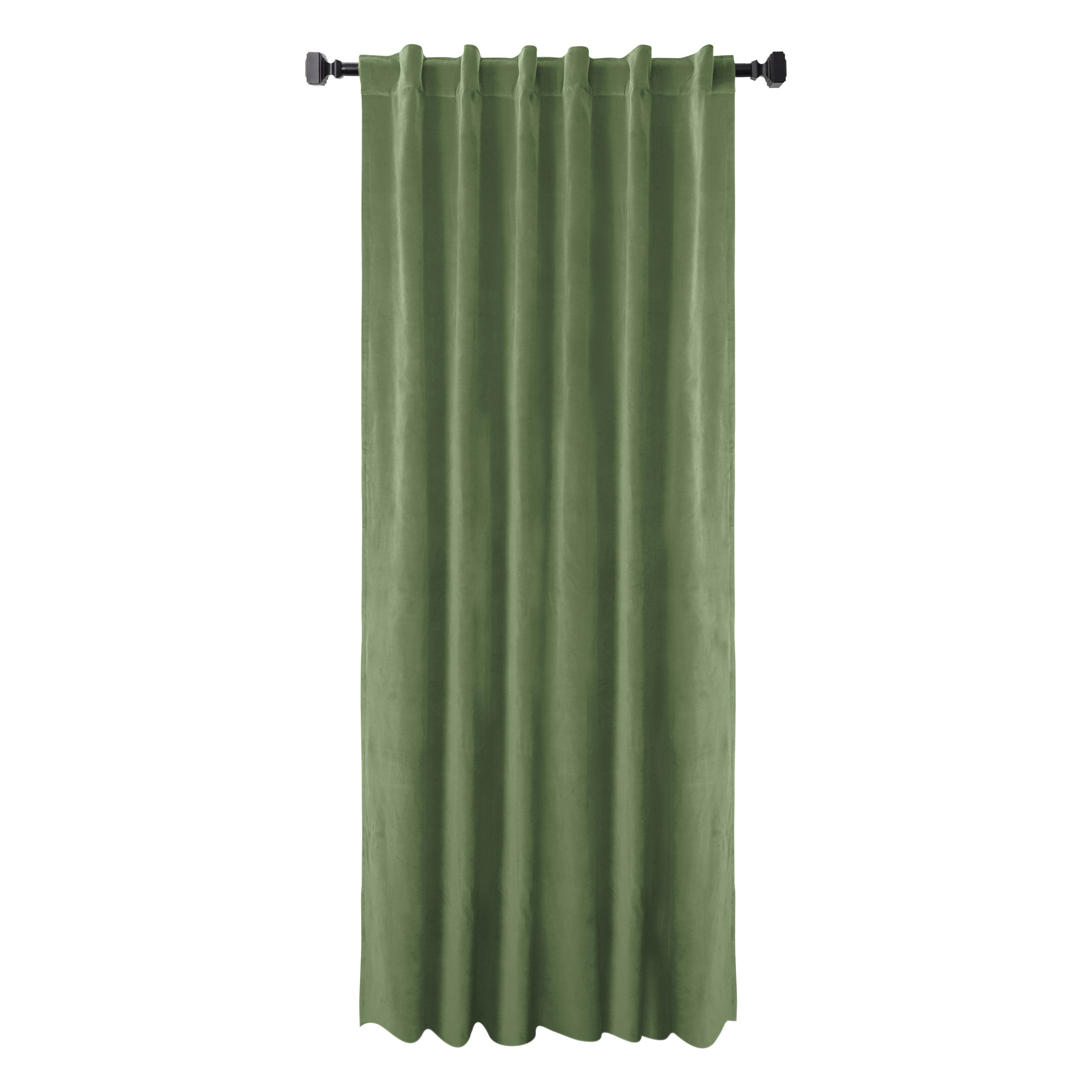 Sage Green Cotton Velvet Curtain