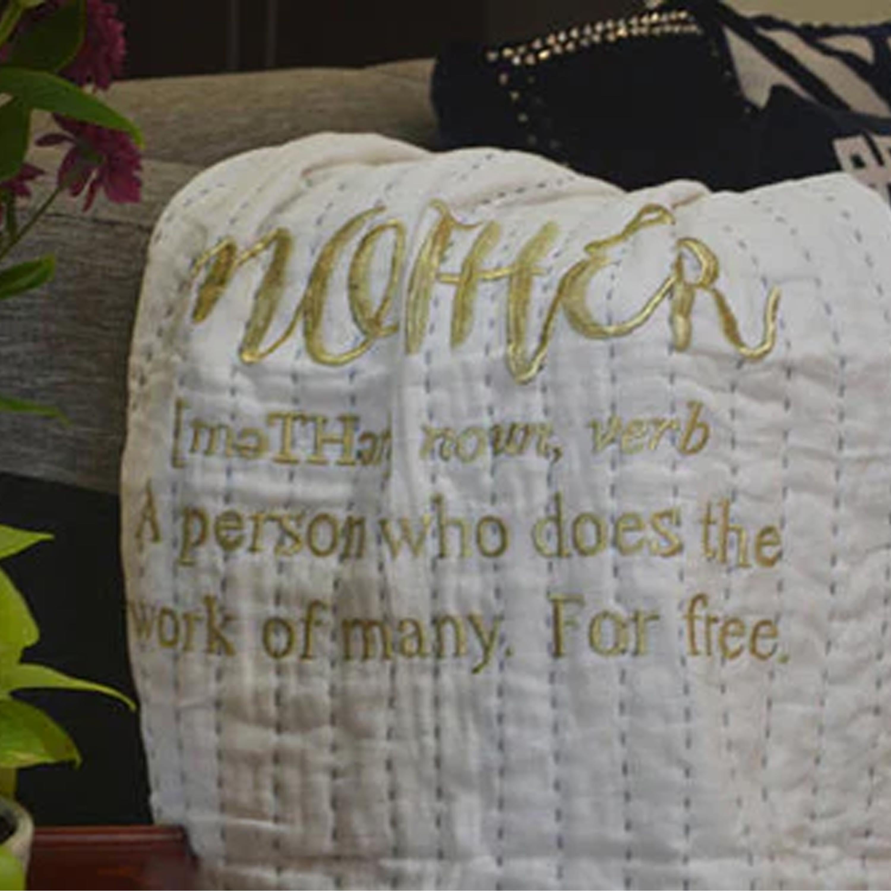 Mother's Day Personalized Linen Throw Blanket