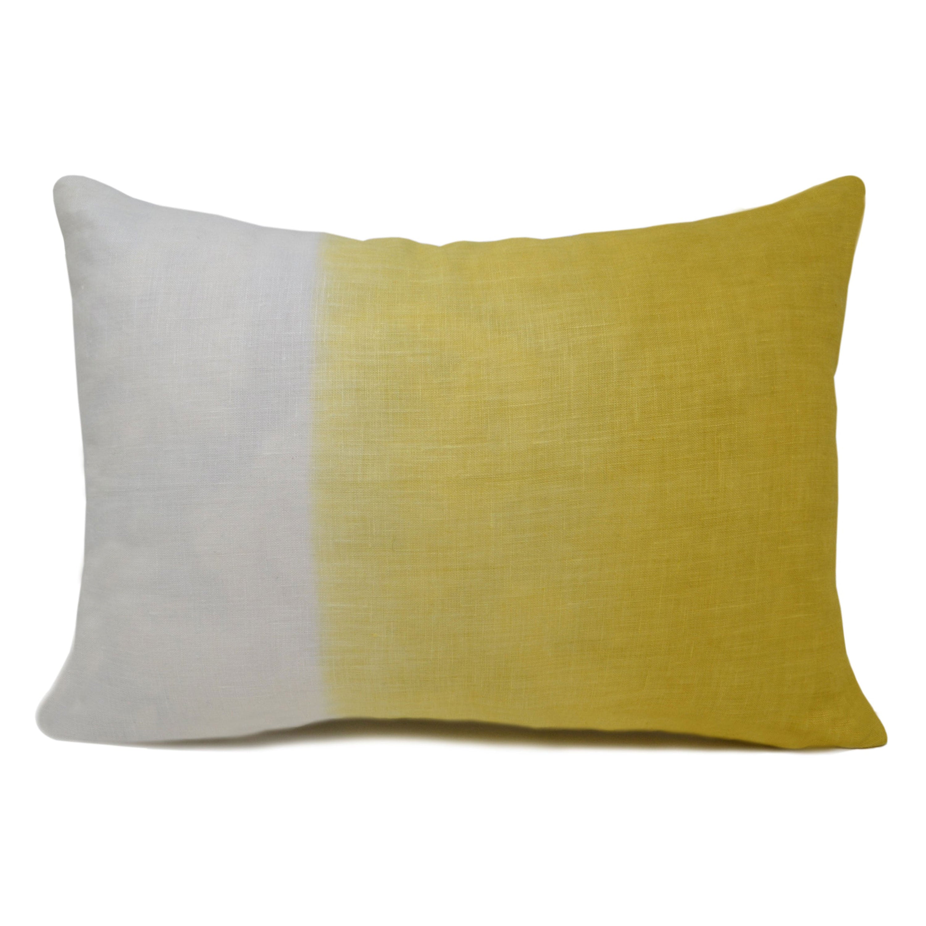 Yellow Ombre Linen Pillow Cover