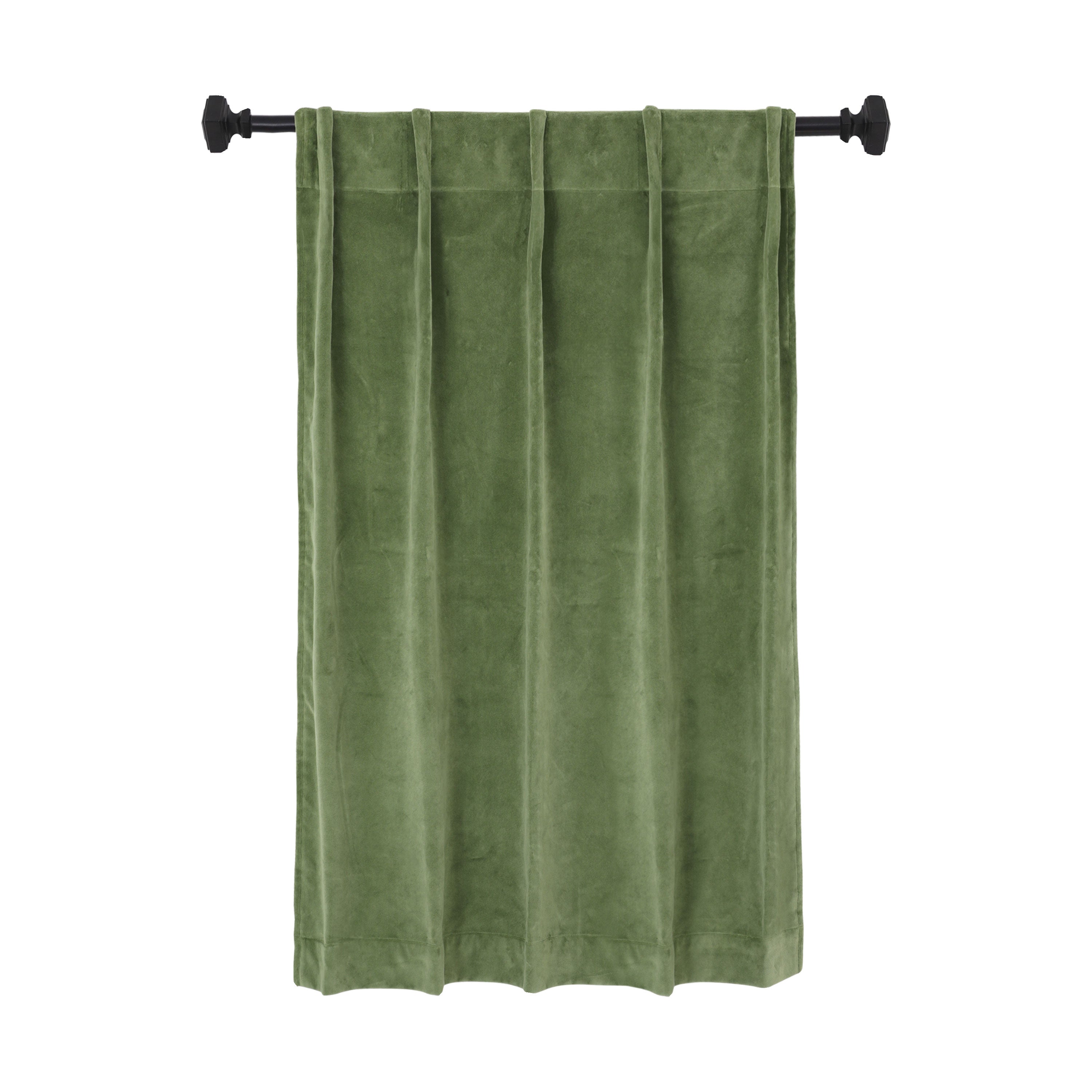 Sage Green Cotton Velvet Curtain