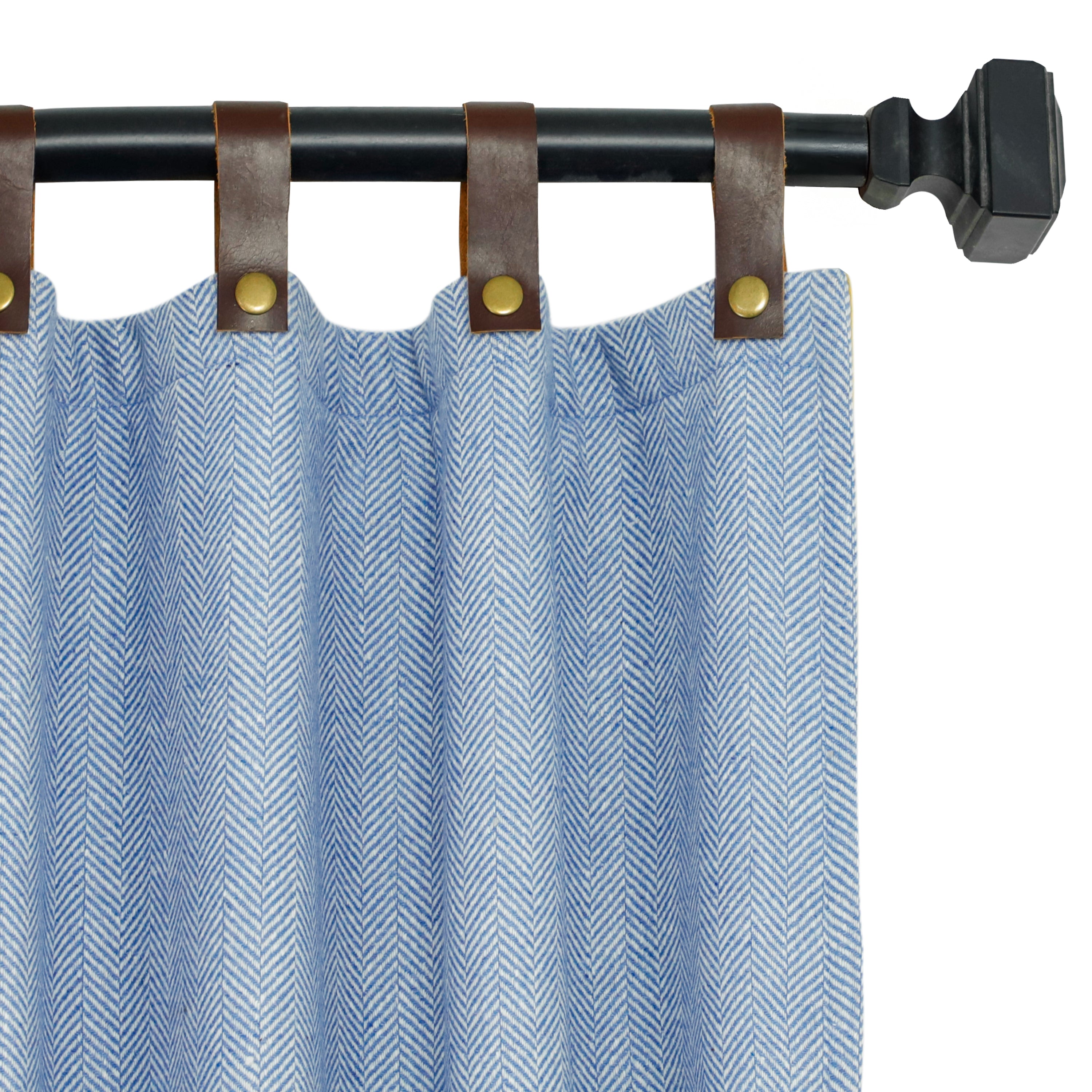 Custom Wool Curtains - Double Layer Thermal Drapes, Insulated Window Panels, Handmade Luxury Curtains with Leather Tabs & Snap Buttons