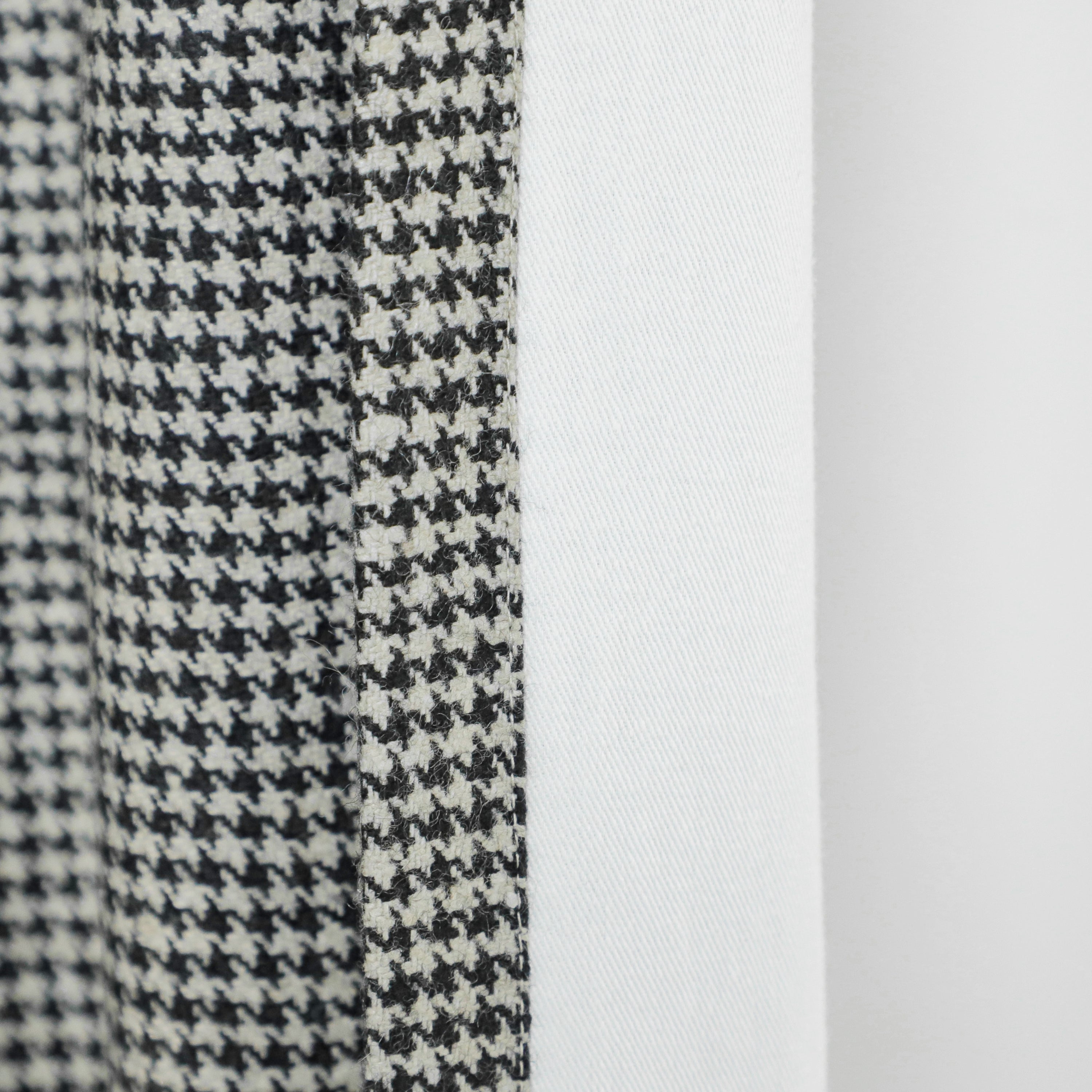 Black Grey Houndstooth Wool Curtain