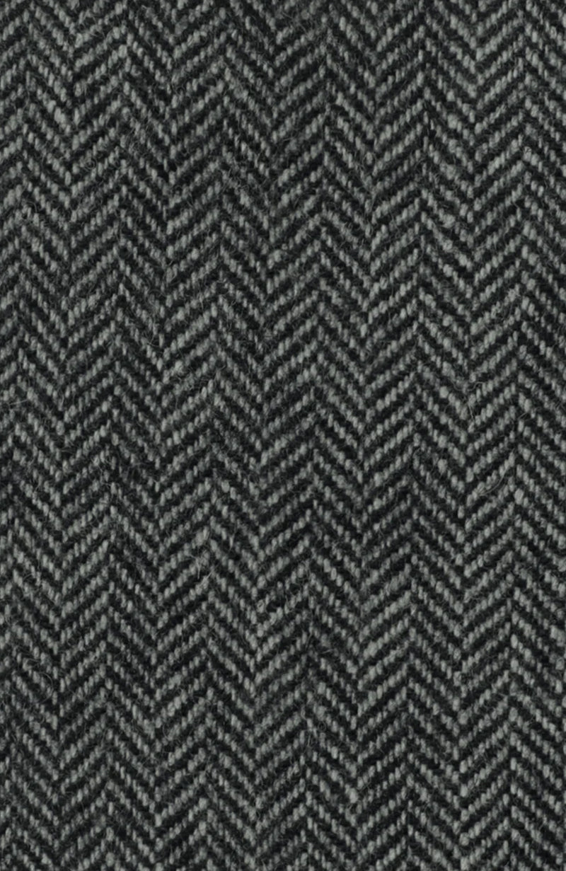 Gray Chevron Leather Tab Wool Curtain