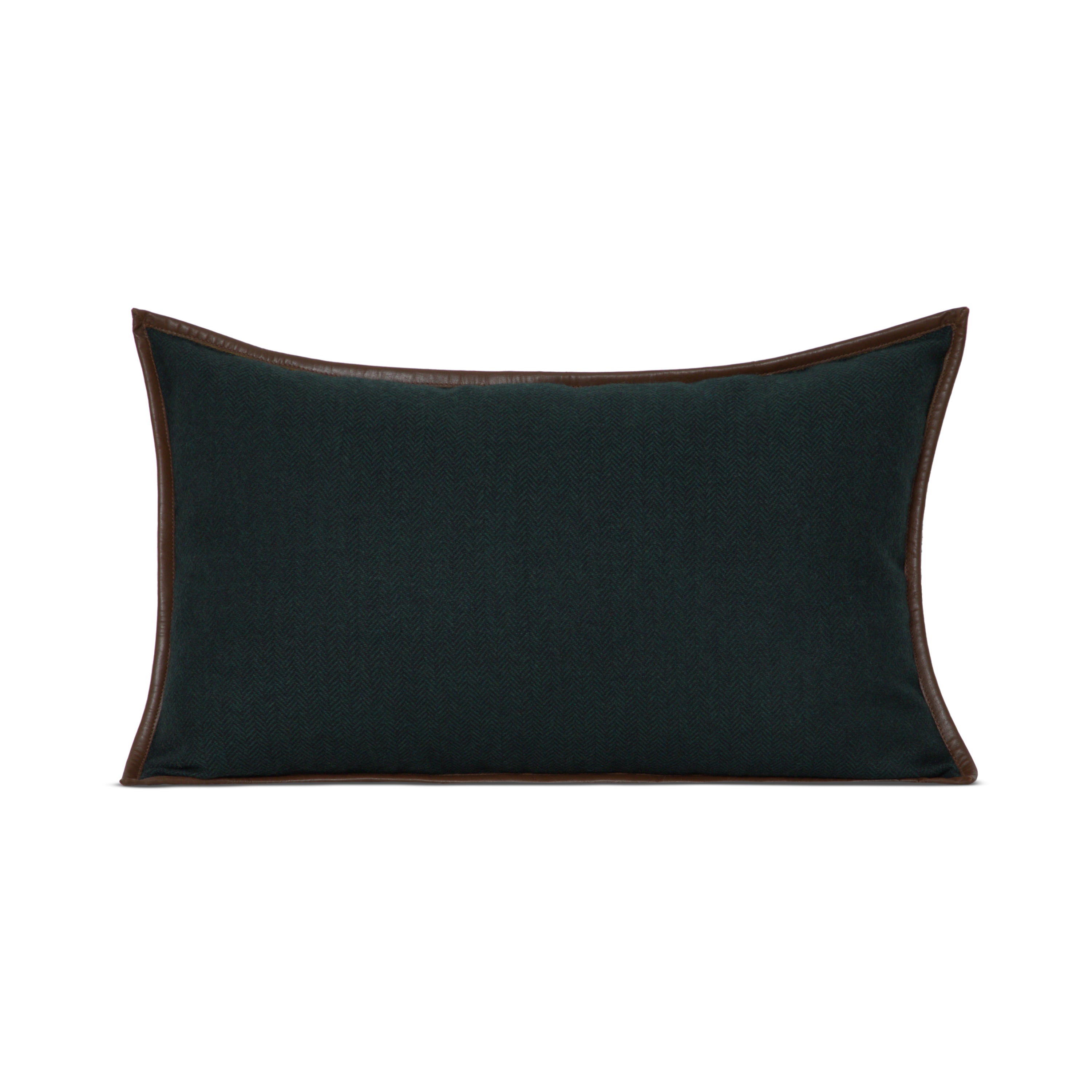 Dark Green Chevron Wool Throw Pillow Cover