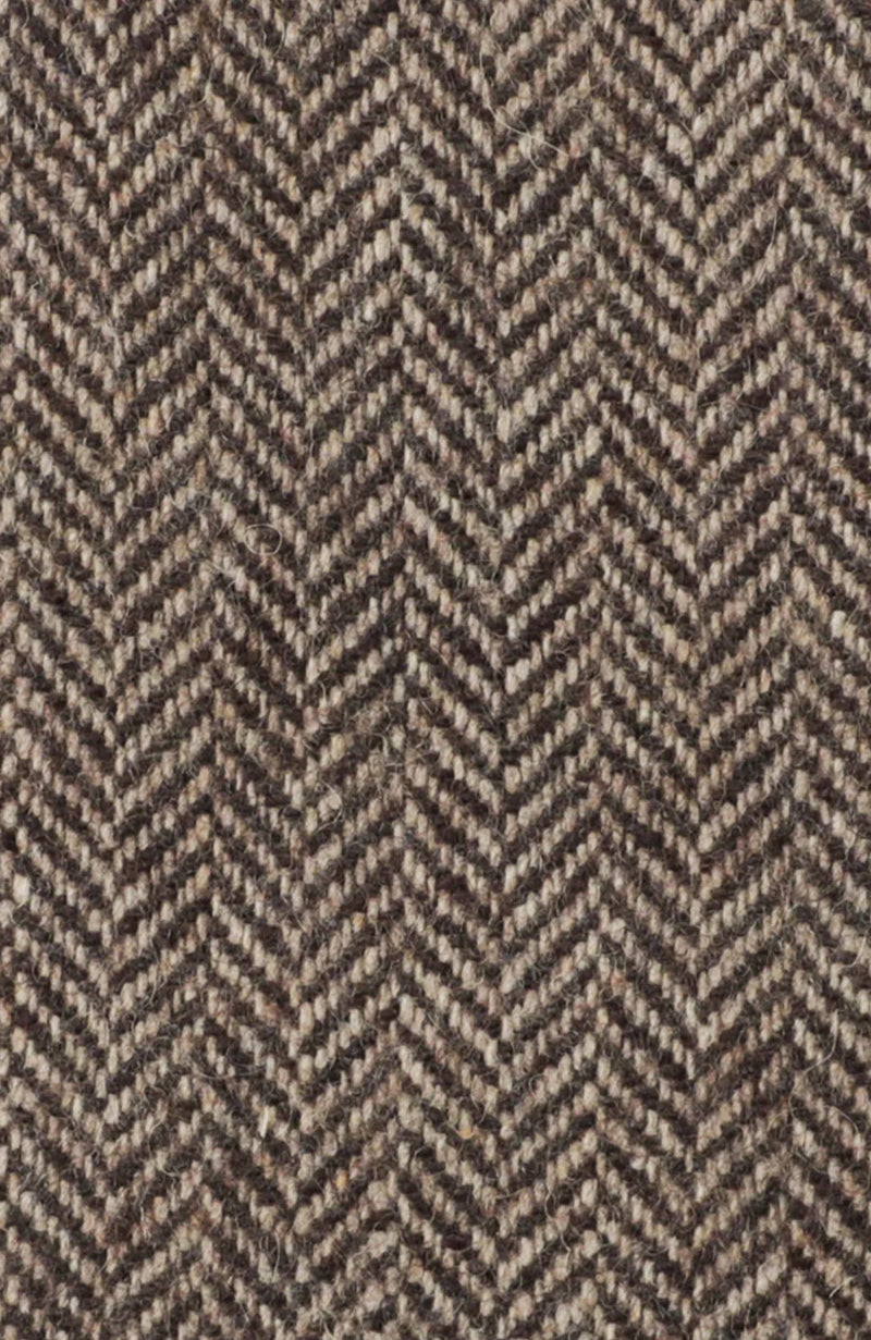 Gray Chevron Leather Tab Wool Curtain