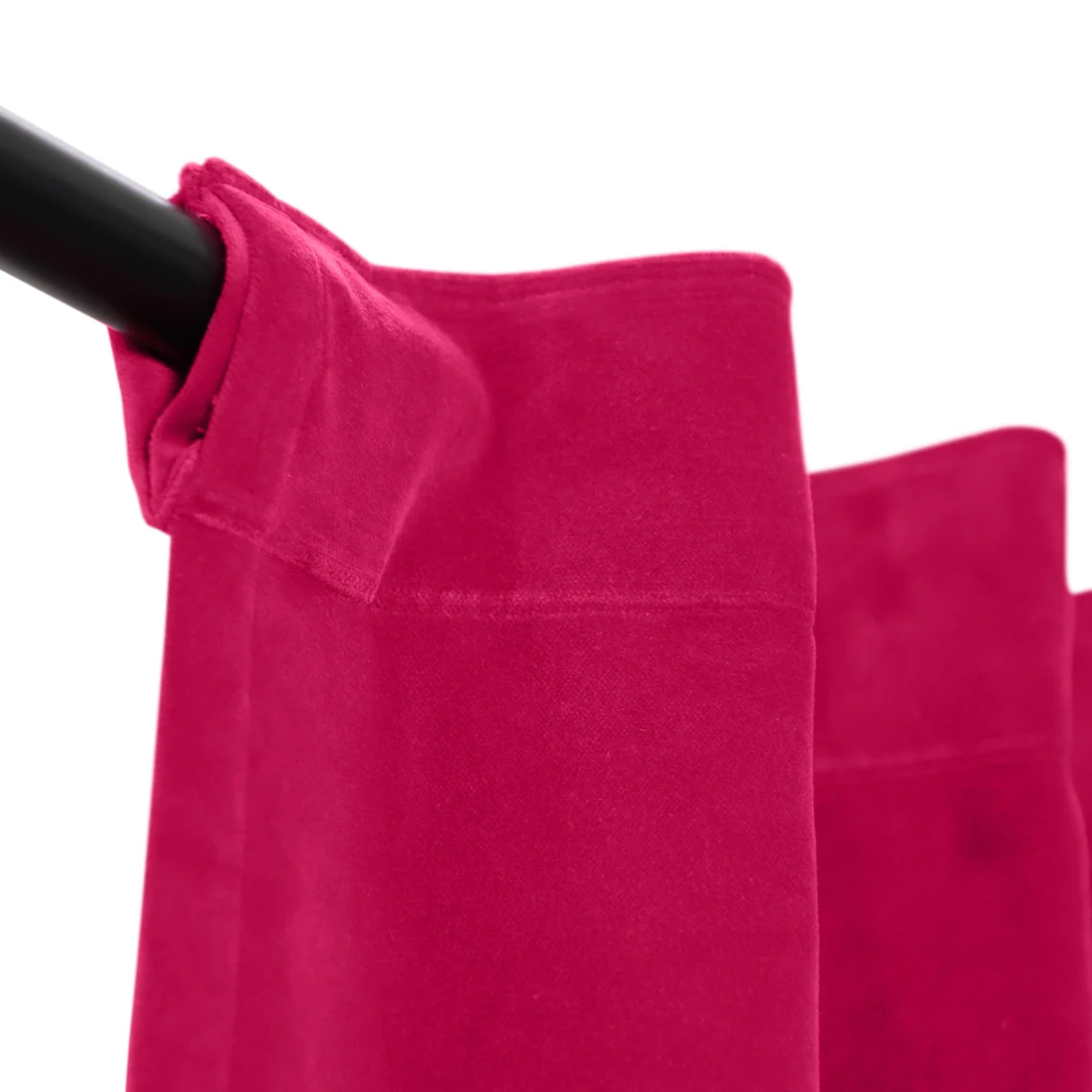 Hot Pink Cotton Velvet Curtain