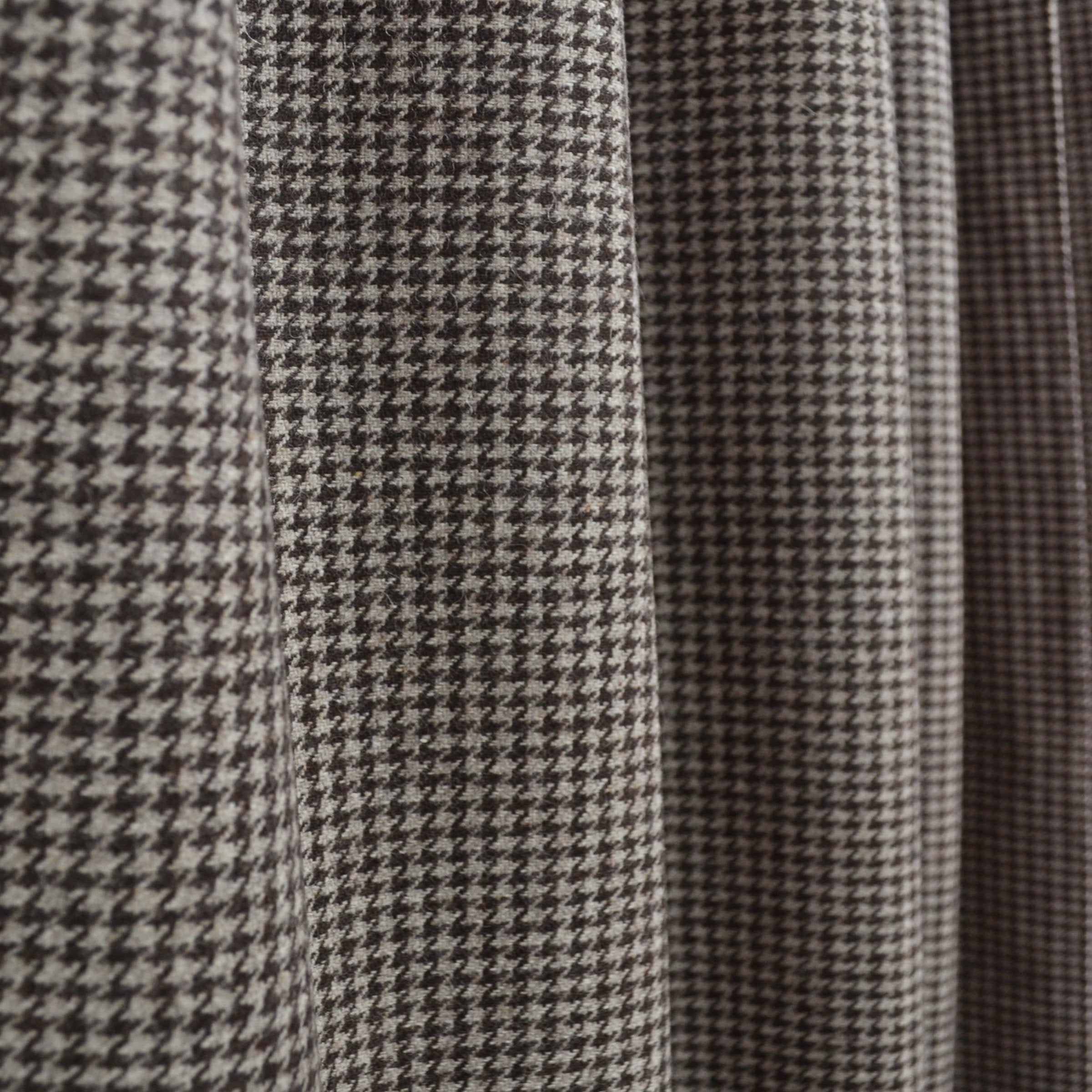 Black Grey Houndstooth Wool Curtain