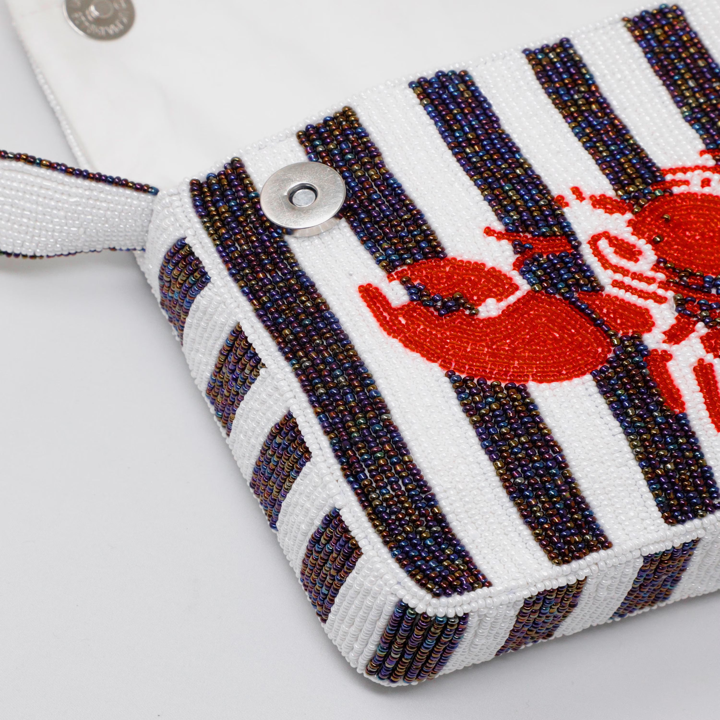 Handmade Beaded Lobster Clutch Purse, Luxury Evening Bag