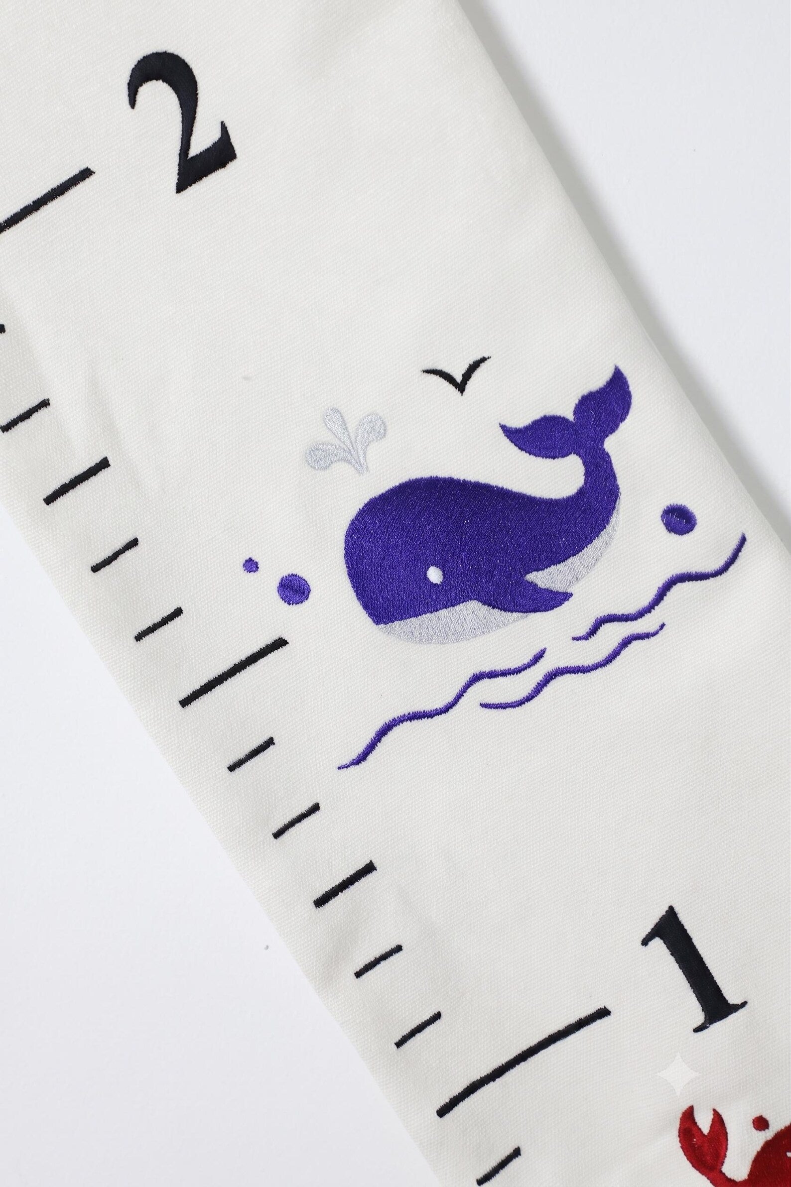 Nautical Growth Chart Personalised | Embroidered Baby Name Height Chart