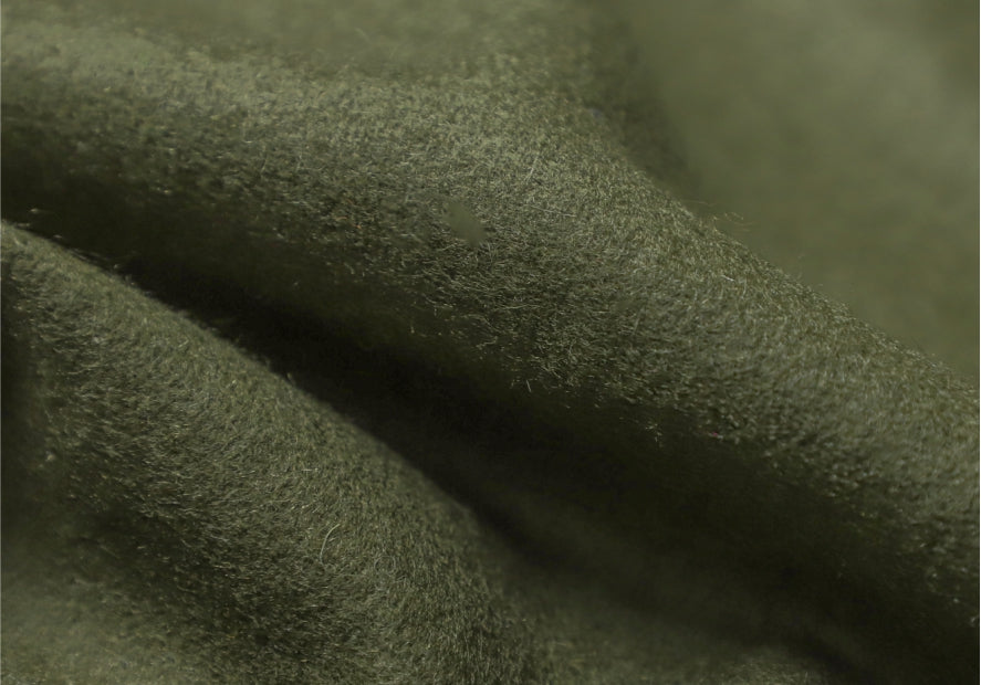 Olive Green Wool Felt Custom Curtains