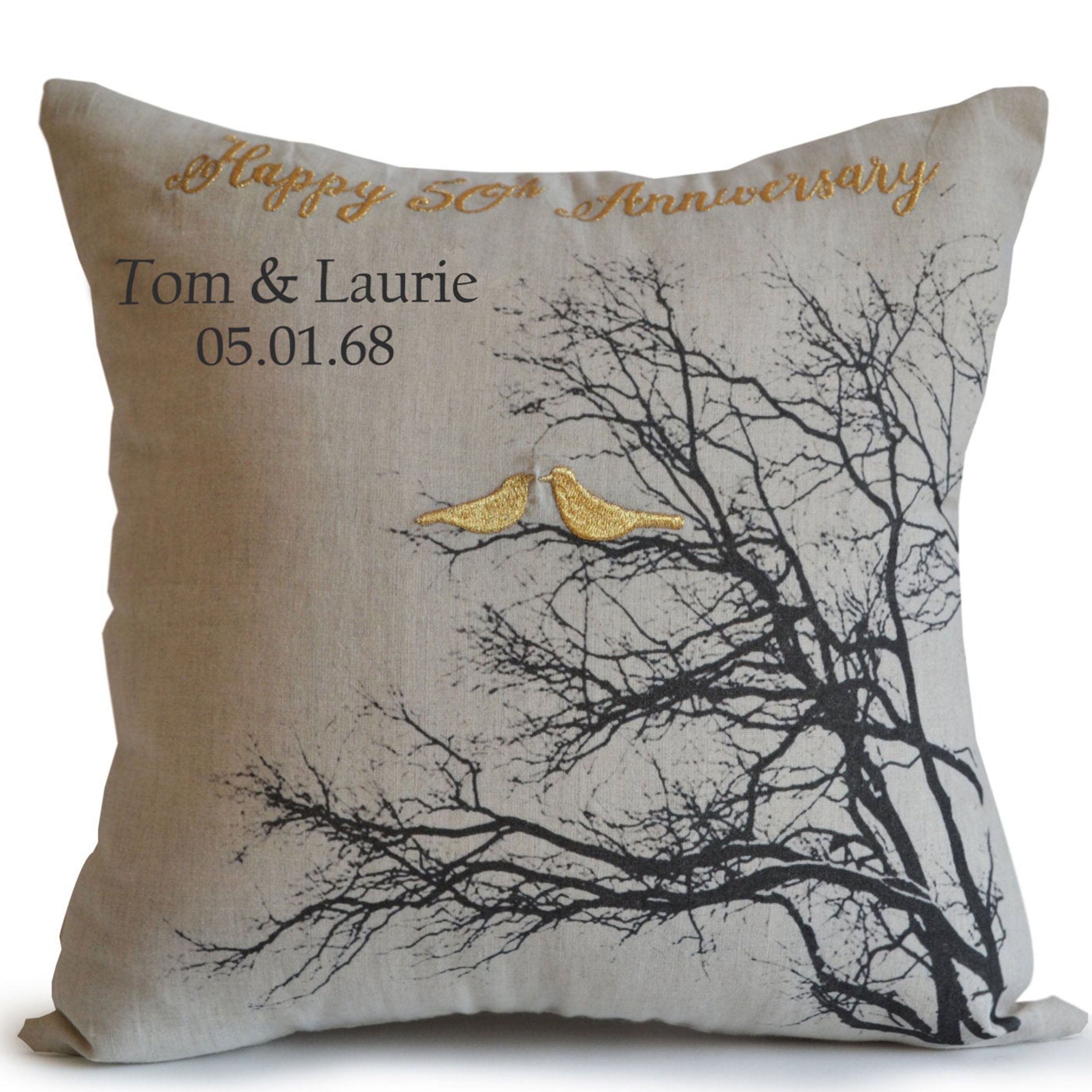 Personalized 50th Anniversary Throw Pillow