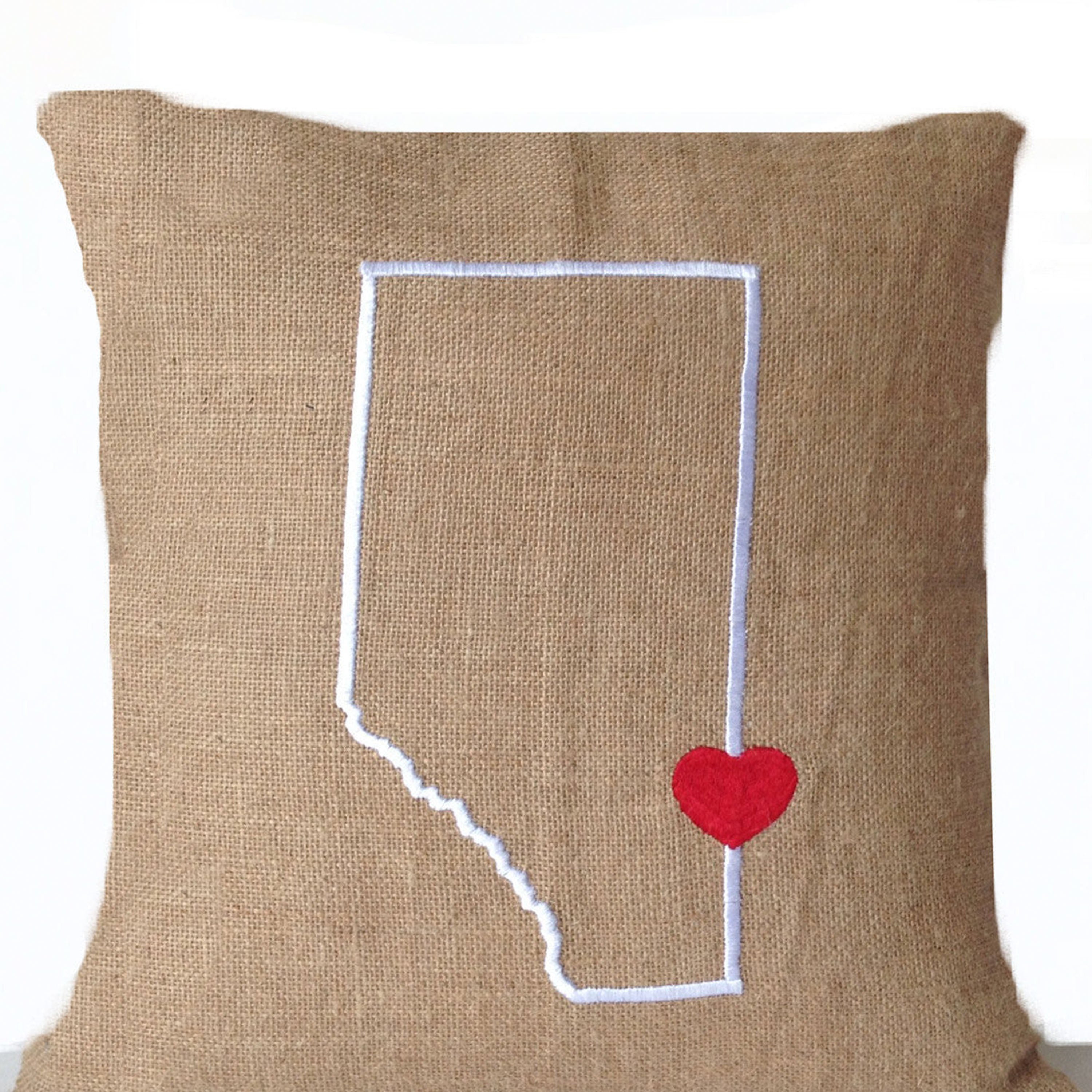 Personalized Canada Province Map With Heart Pillows Cover