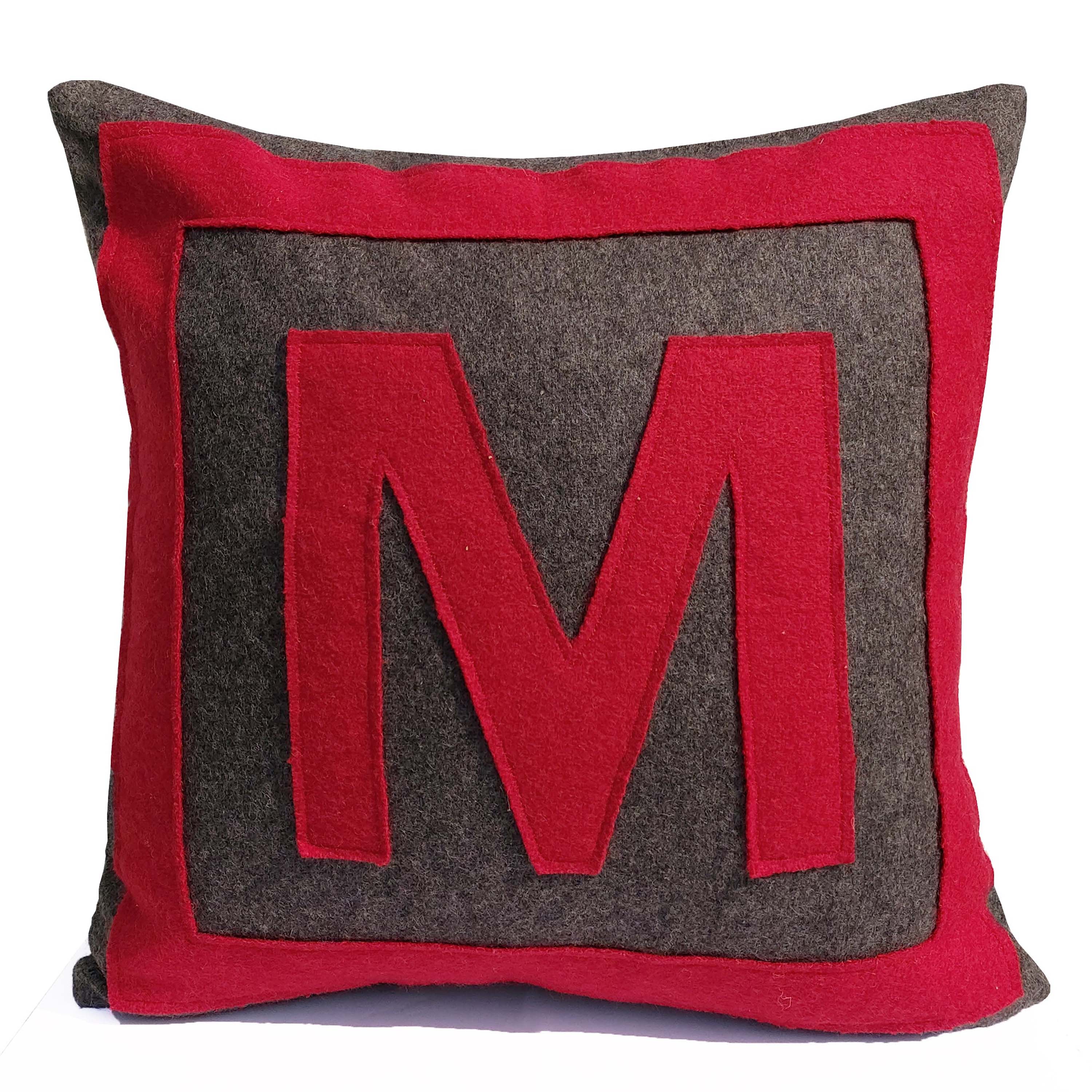 Personalized Felt Monogram Pillow Cover, Large Block Letter Pillow Case