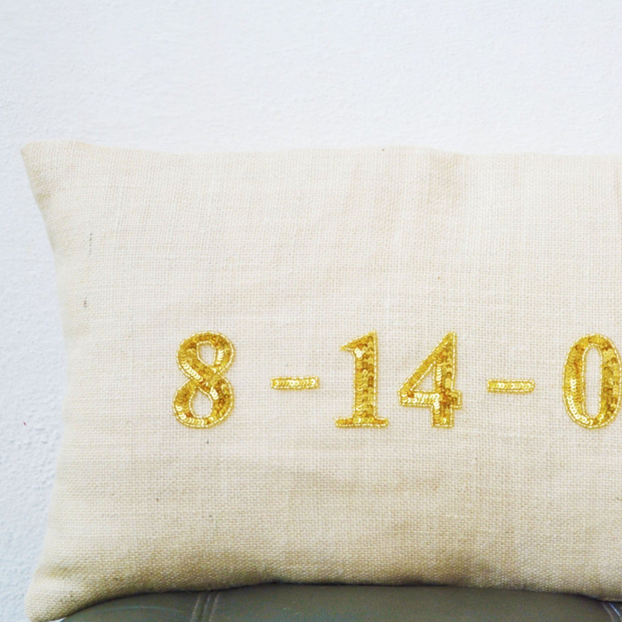 Personalized  pillows- Burlap pillows- Decorative throw pillows with monogrammed date to remember- Outdoor pillows-lumbar pillow