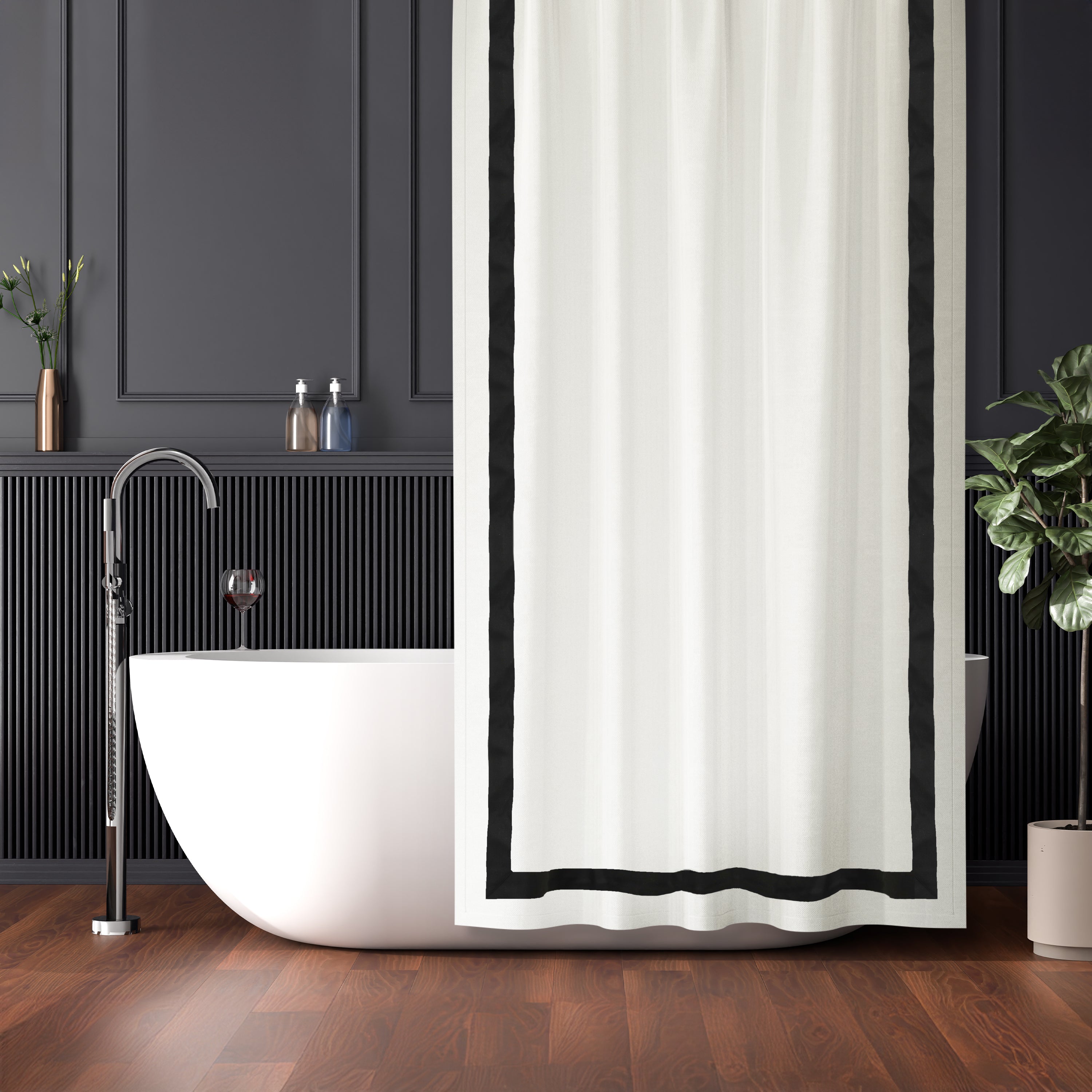 Custom Shower Curtain With Trim