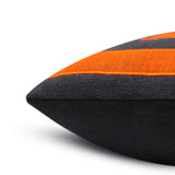 Navy and Orange Monogram Burlap Pillow Cover