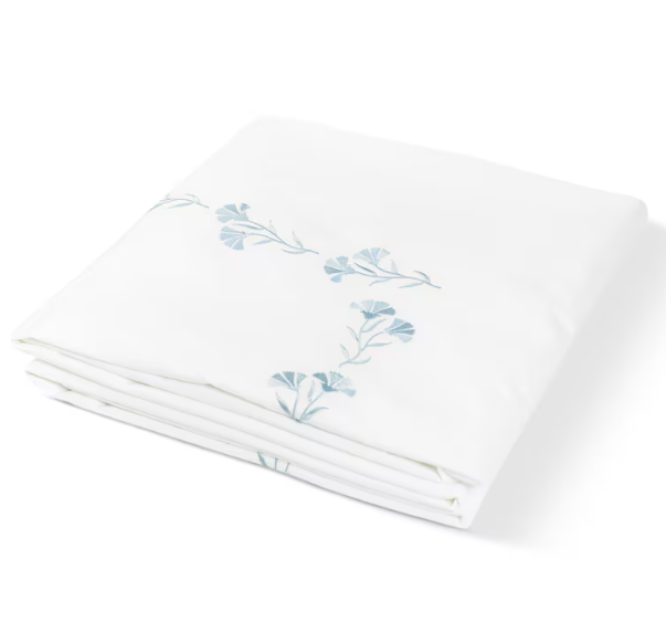 White Floral Embroidered Cotton Duvet Set