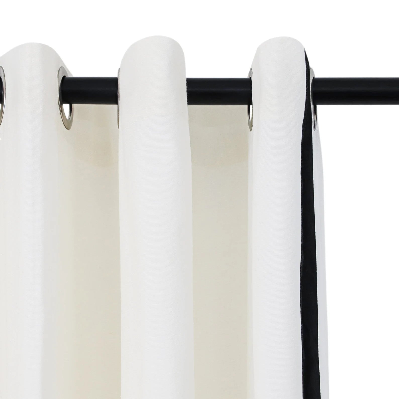 Custom Monogram Shower Curtain Ivory Black Trim | Luxury Bathroom Curtain for Homes, Hotels & Spas