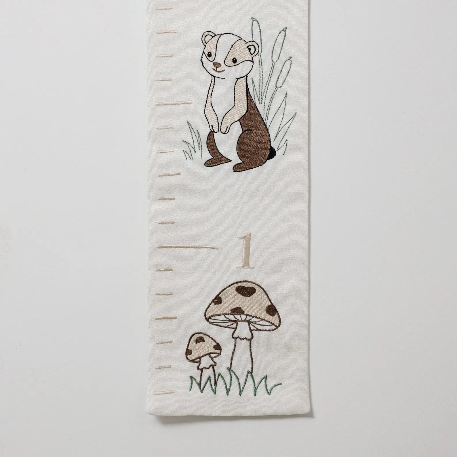 Personalized Woodland Growth Chart | Embroidered Canvas Height Chart for Boys & Girls