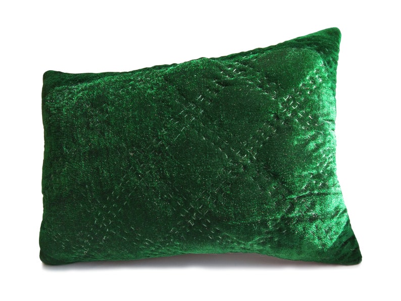 Double Diamond Pick Stitch Velvet Pillow Cover