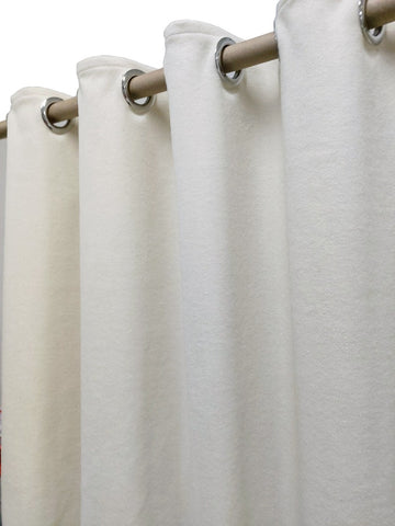 Custom Listing For Alex - Four Ivory Wool Felt Curtain With Grommets