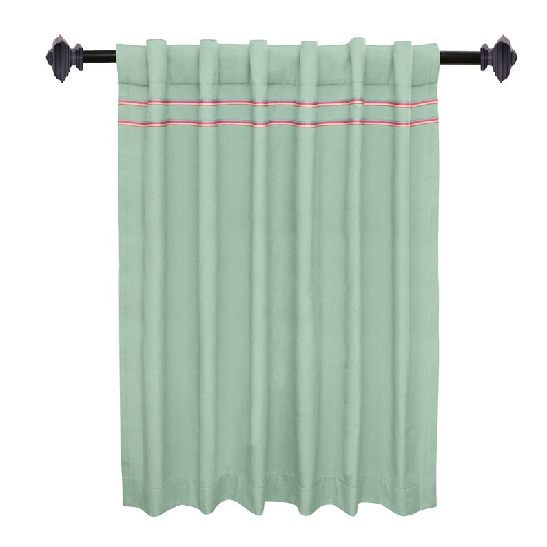 Sage Green Lace Detail Curtains – Light Filtering Cotton Blend with Back Tab Heading