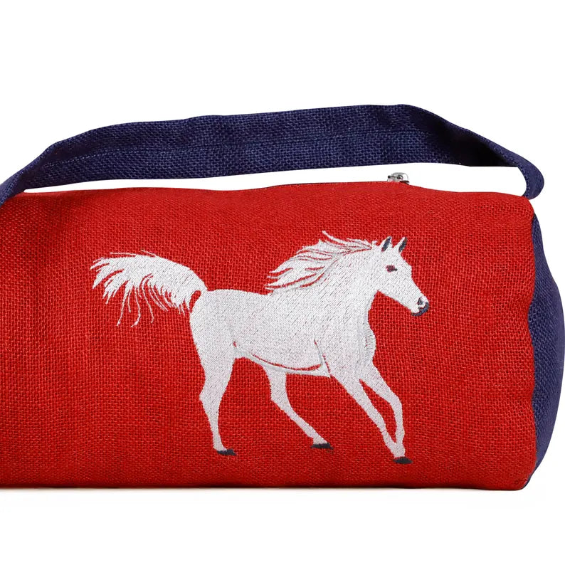 Personalized Burlap Yoga Mat Bag