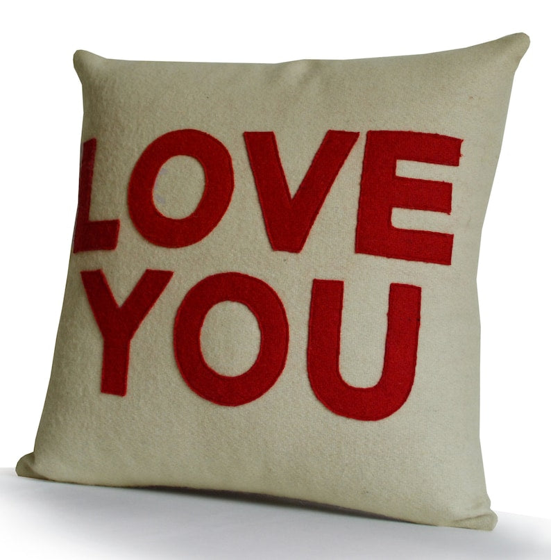 Love You Message Throw Pillow