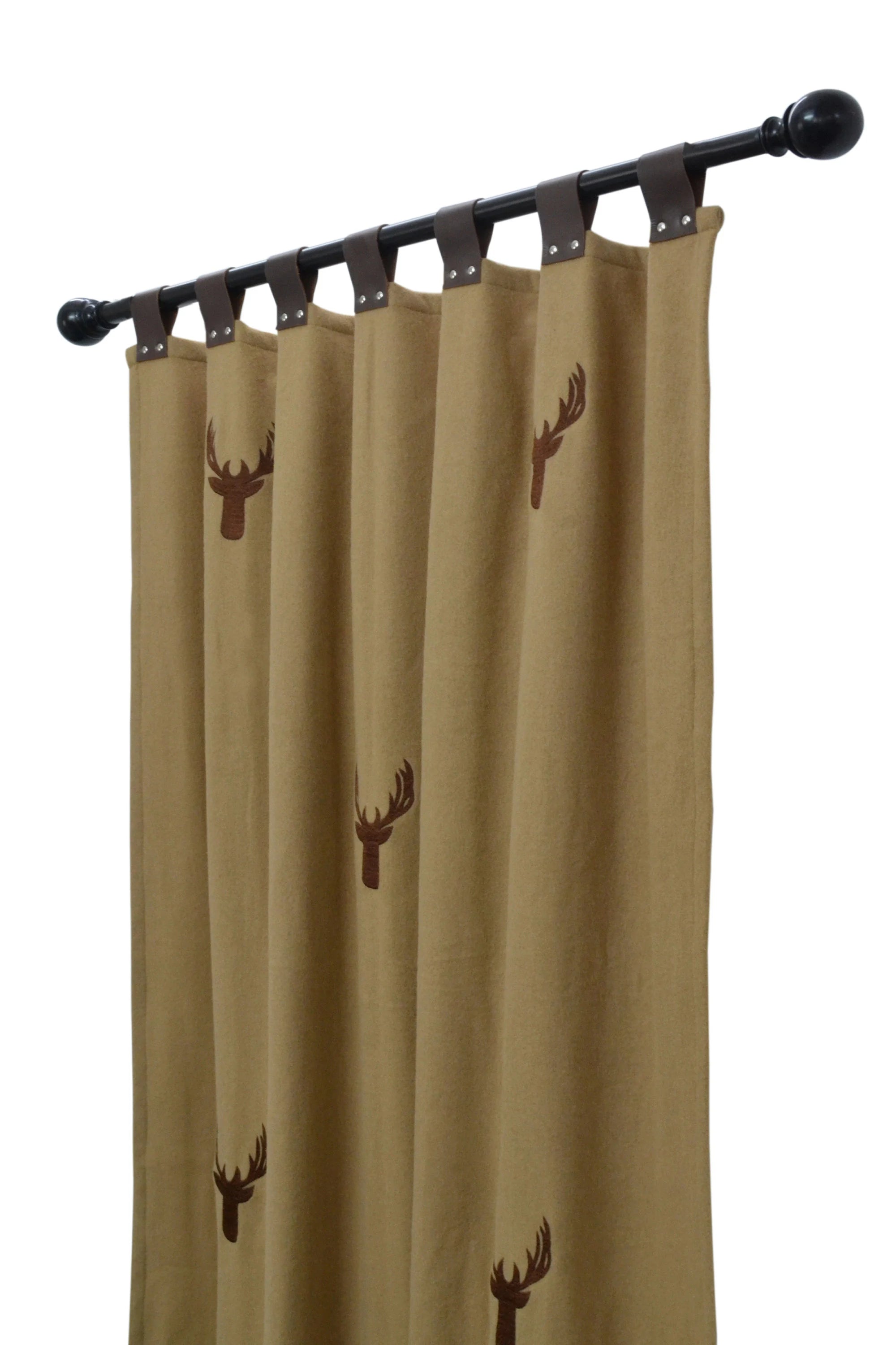 Embroidered Antelope Wool Felt Curtains | Thermal Winter Drapes