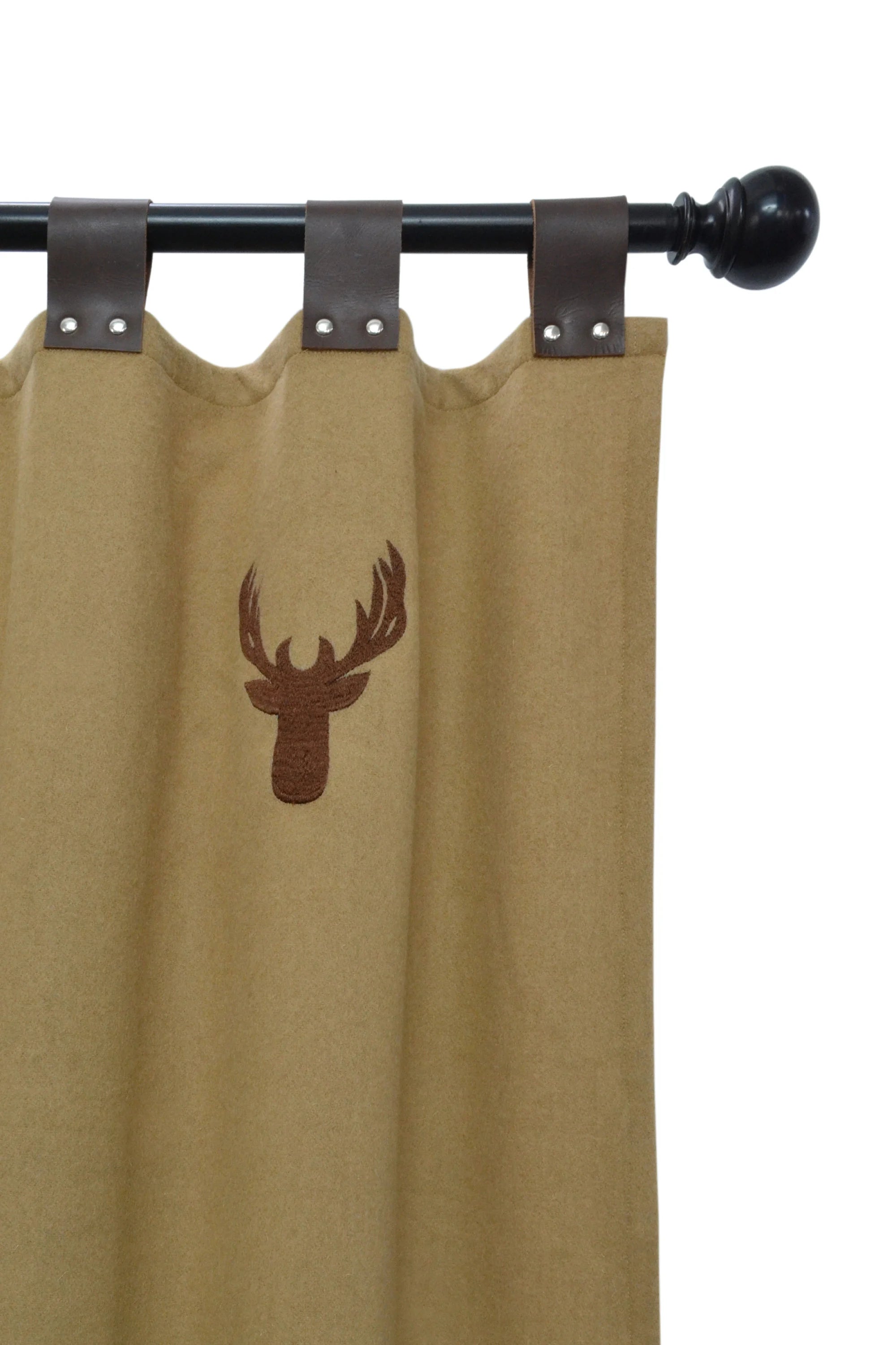 Embroidered Antelope Wool Felt Curtains | Thermal Winter Drapes