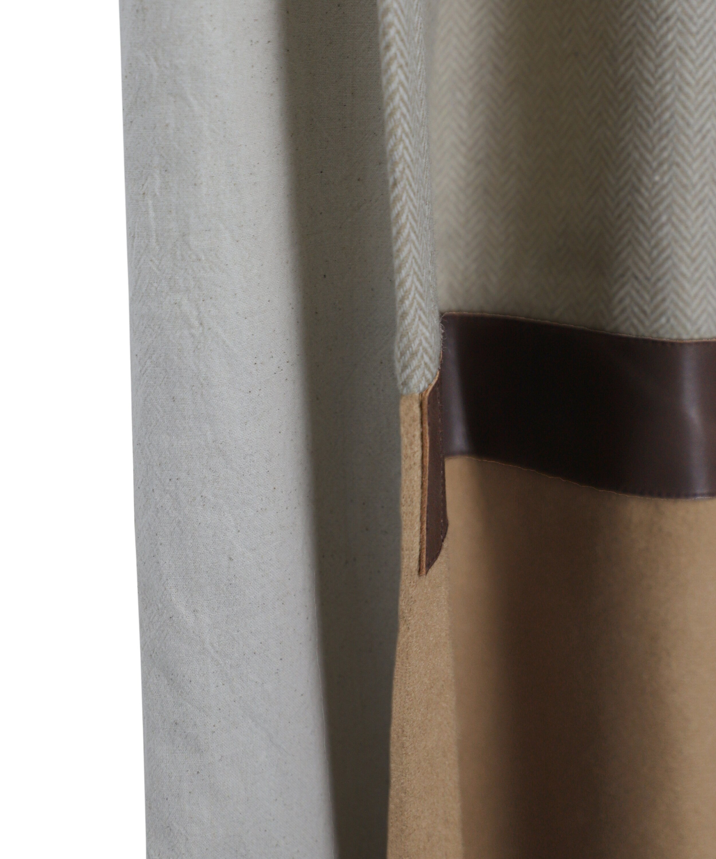 Color Block Wool & Leather Curtains