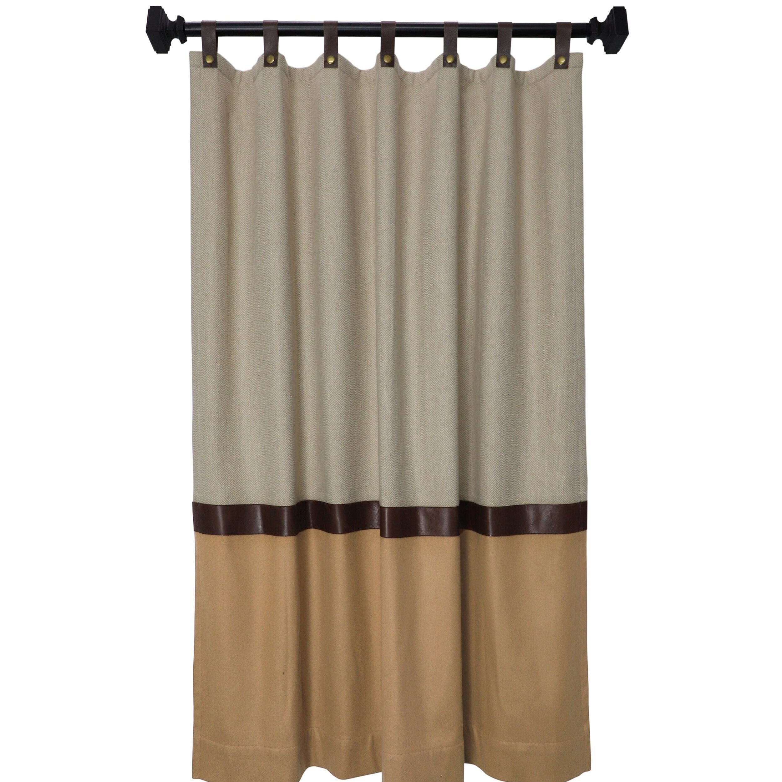 Color Block Wool & Leather Curtains