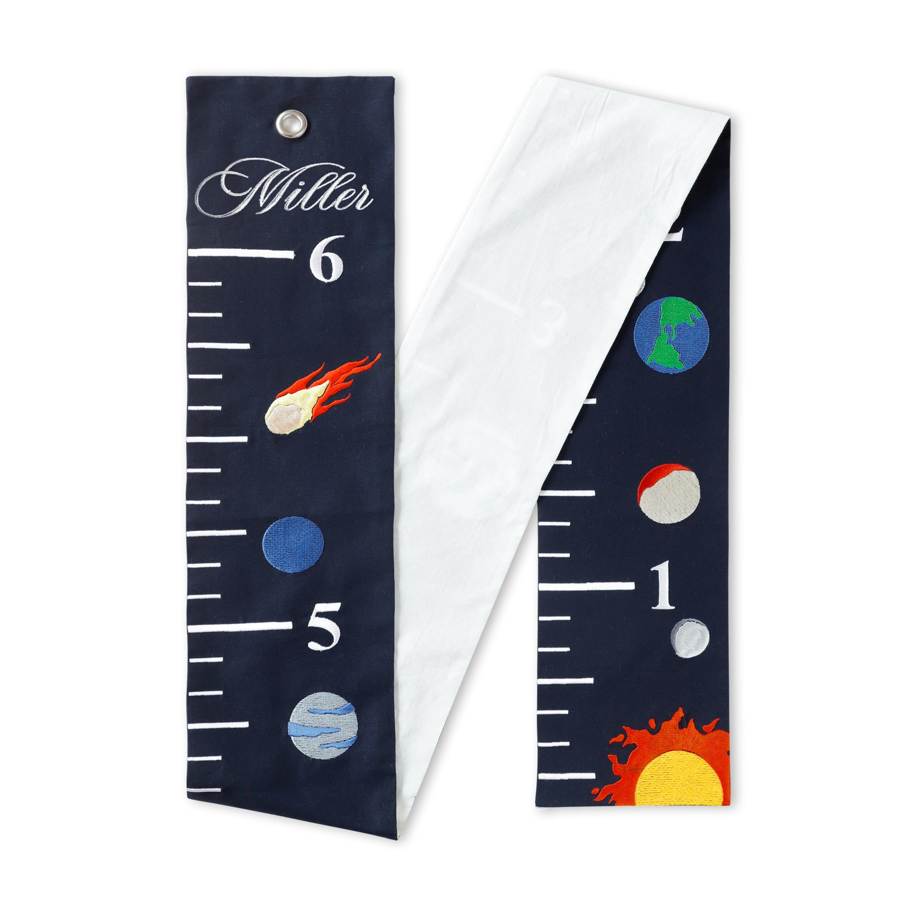 Embroidered Solar System Growth Chart For Kid's Room