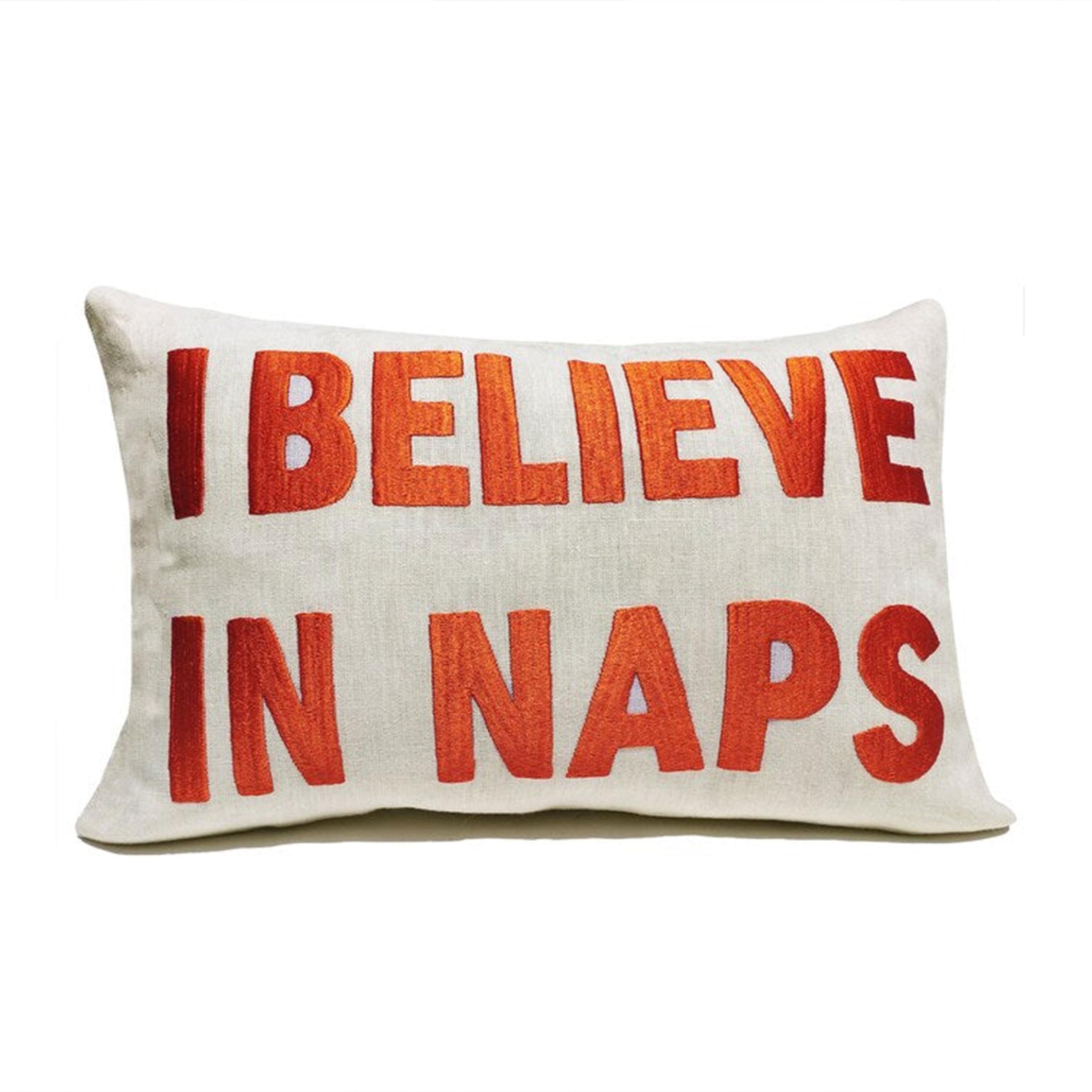 'I Believe in Naps' Embroidered Pillow – Perfect Dorm & Teen Room Decor