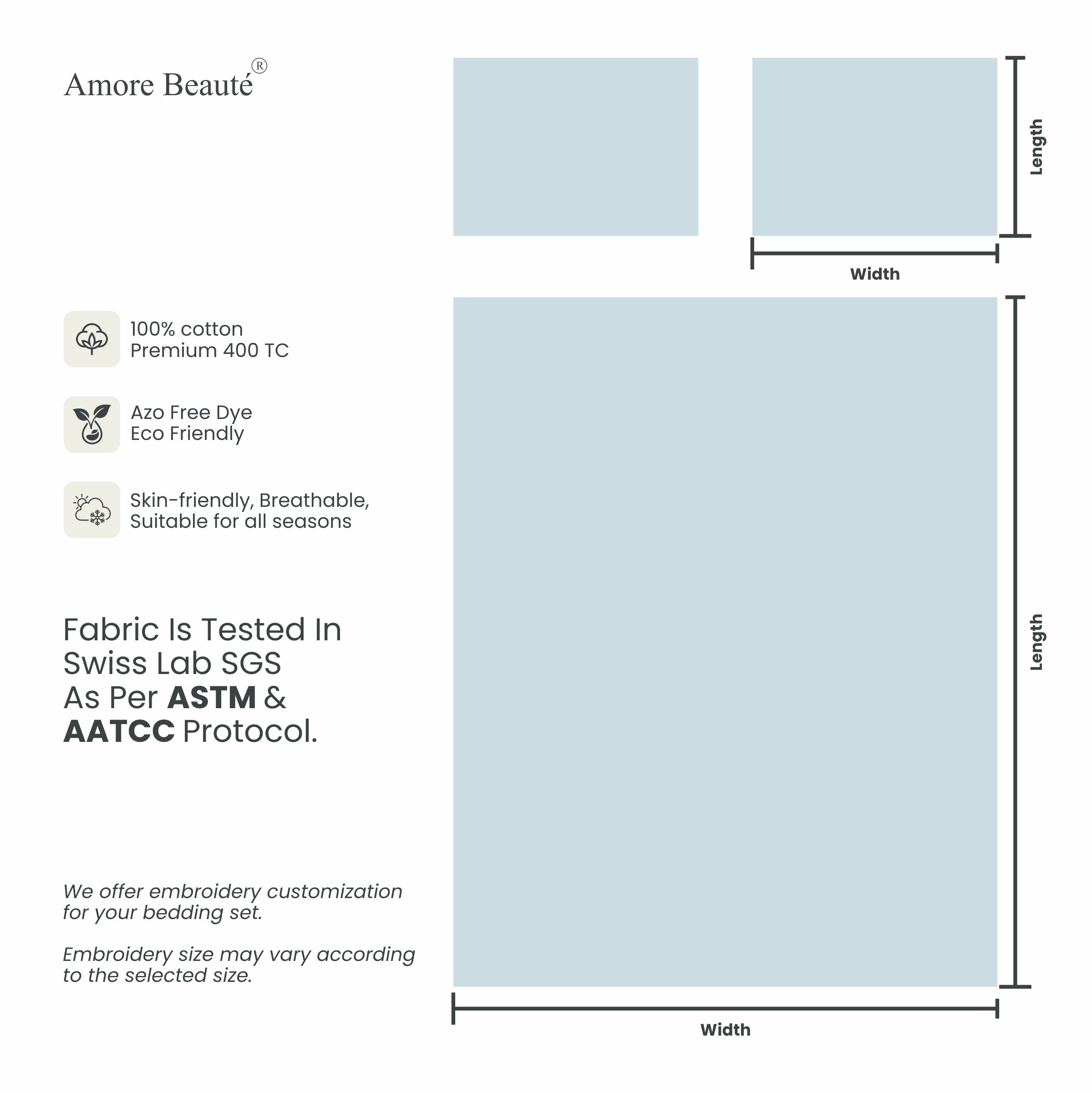 Embroidered Chippendale Duvet Cover -White 300 TC Embroidery Bedding