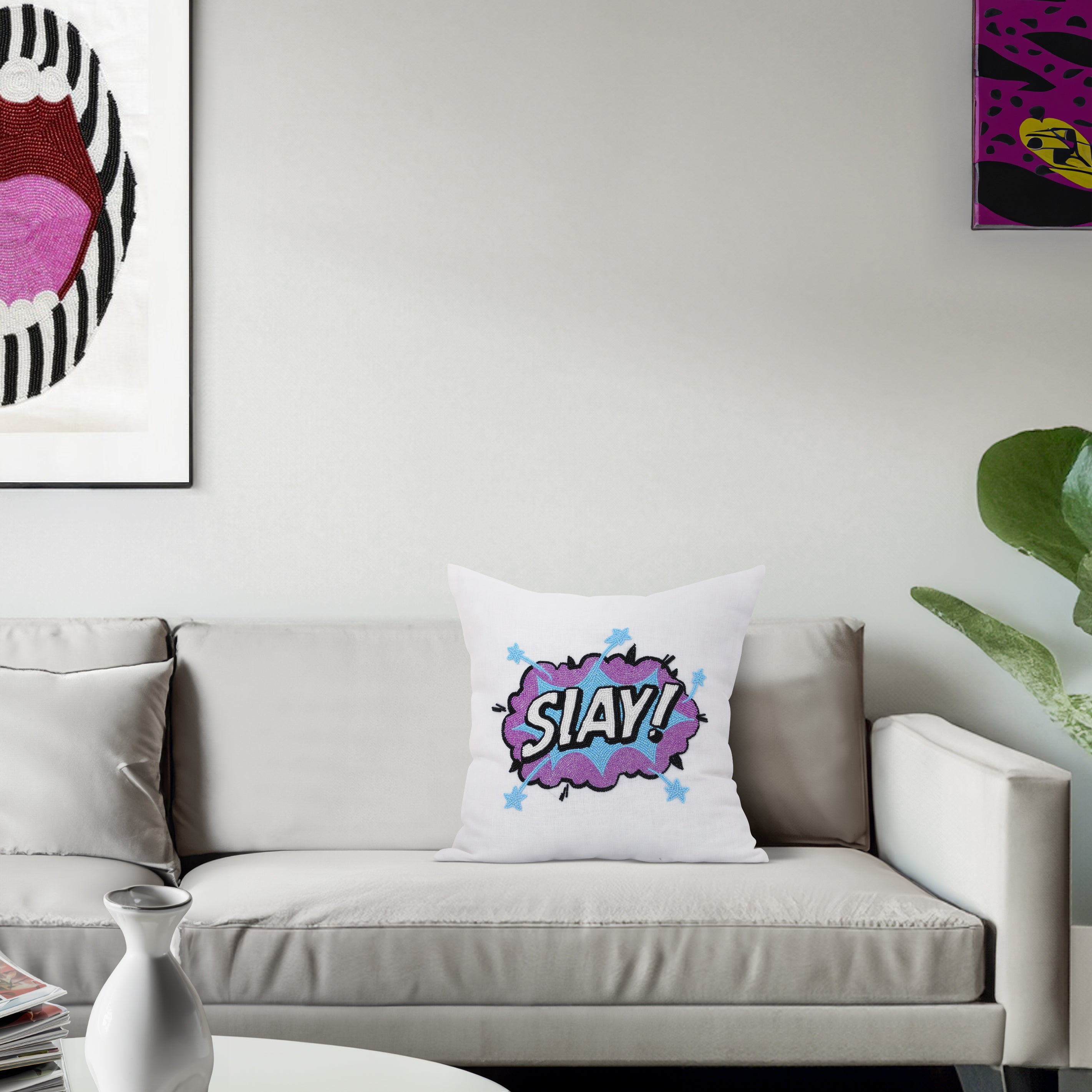 SLAY Pop Art Pillow Cover