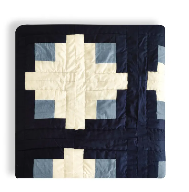 Custom patchwork cotton quilt. handmade geometric comforter available in lap size blanket to king size coverlet. This machine-washable, lightweight cotton quilt is made for year-round use.