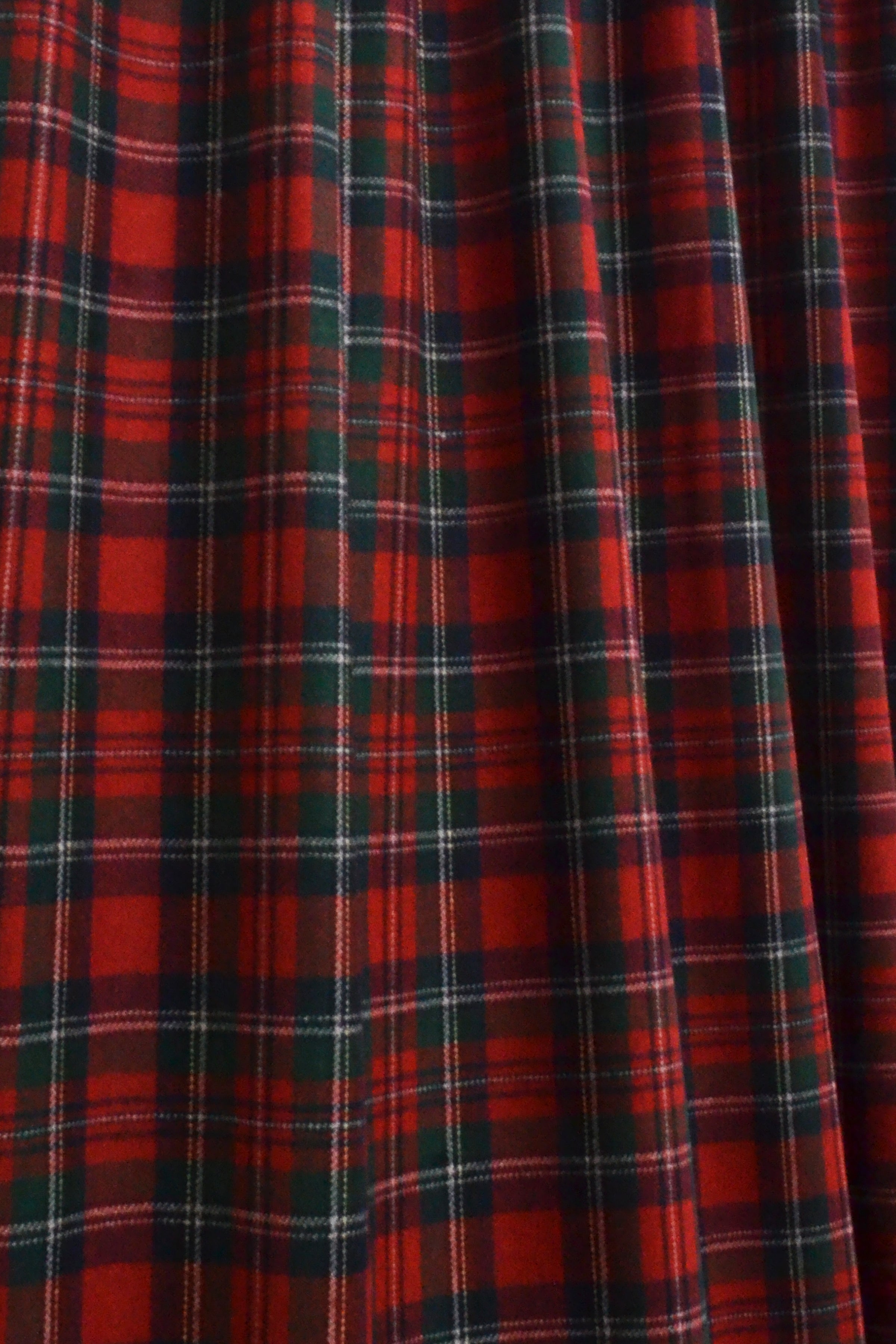 Red Green Plaid Wool Curtains
