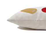 Amore Beaute throw pillow in linen cover with hand beaded pills for a statement retro décor.