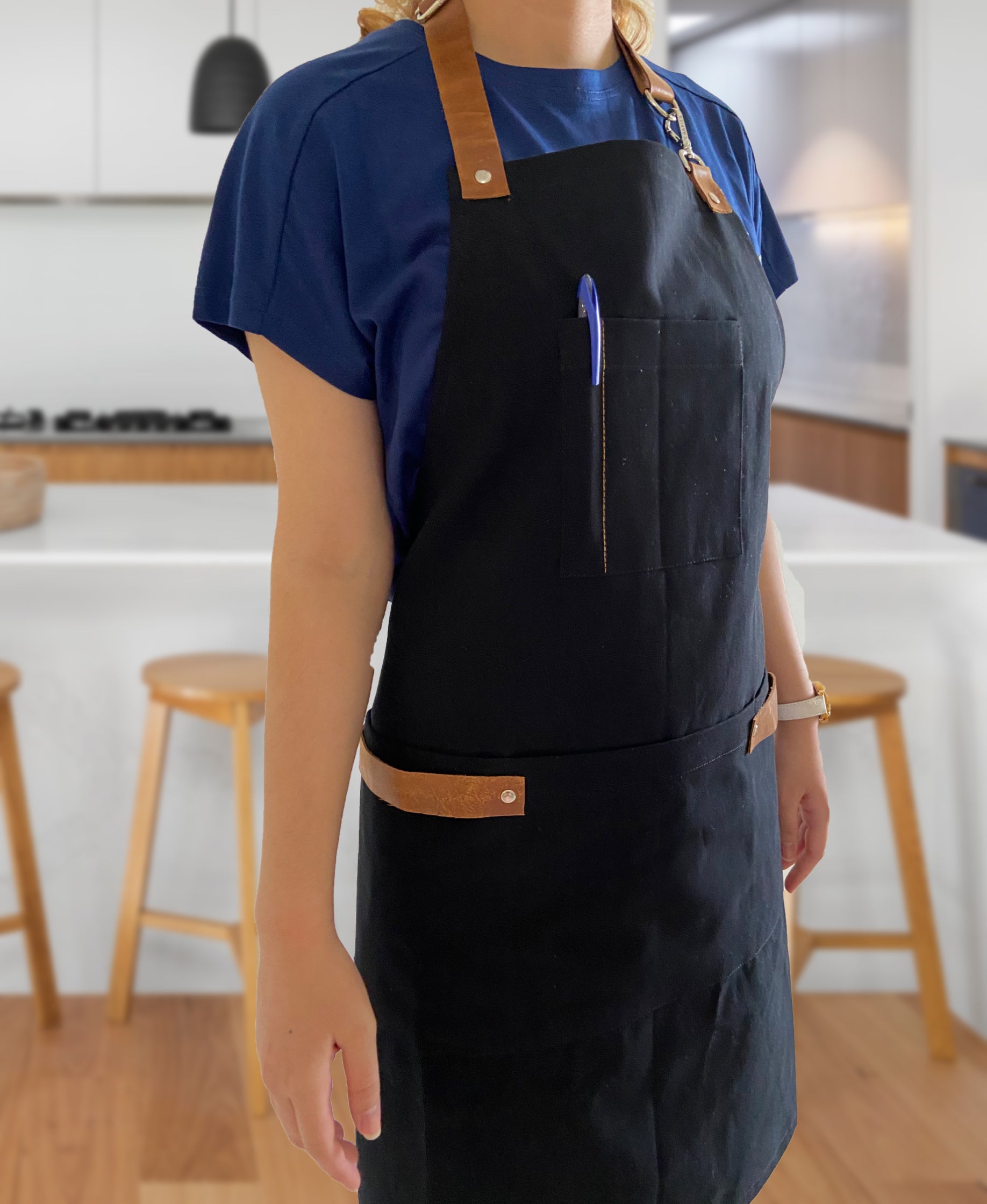 Amore Beaute Custom Cooking Apron For Women With Leather Straps