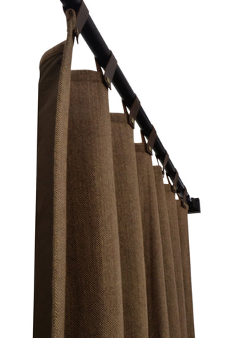 Brown Chevron Wool Curtains