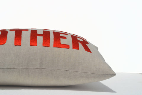 Call Your Mother Embroidered Pillow Cover, Decorative Cushion