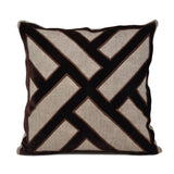Brown Chippendale Geometric Pattern Pillow Cover