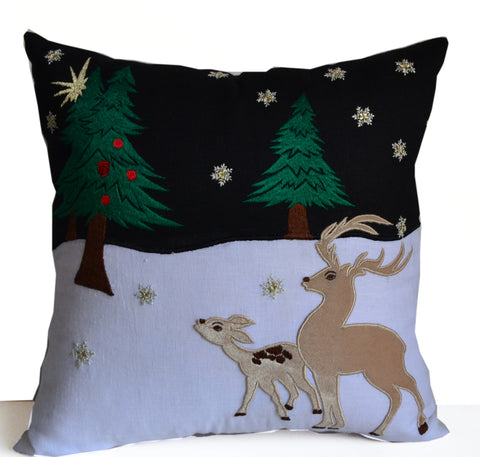 Deer Christmas Pillow, Christmas Pillows, Christmas Decorations
